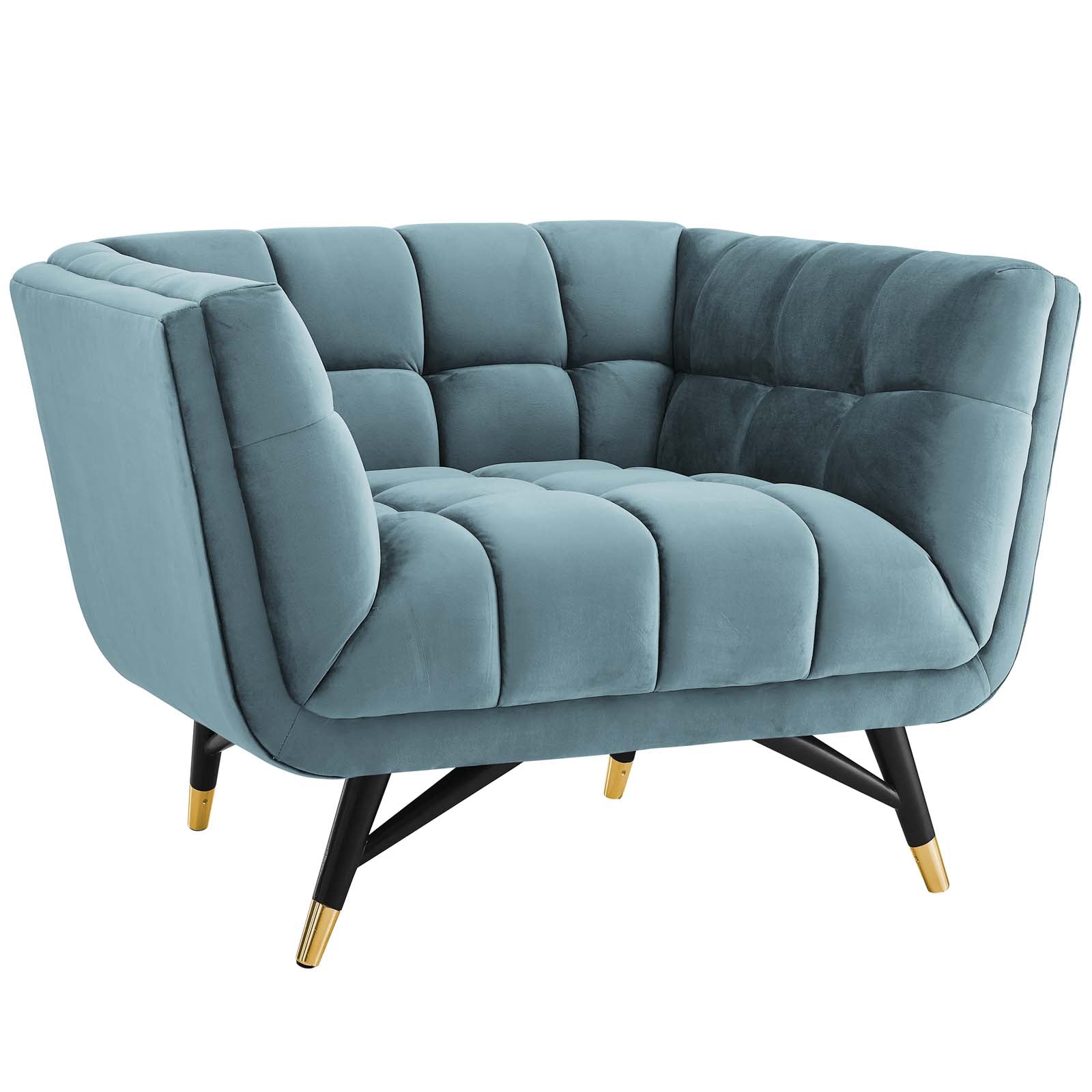 Modway Accent Chairs - Adept Performance Velvet Armchair Sea Blue