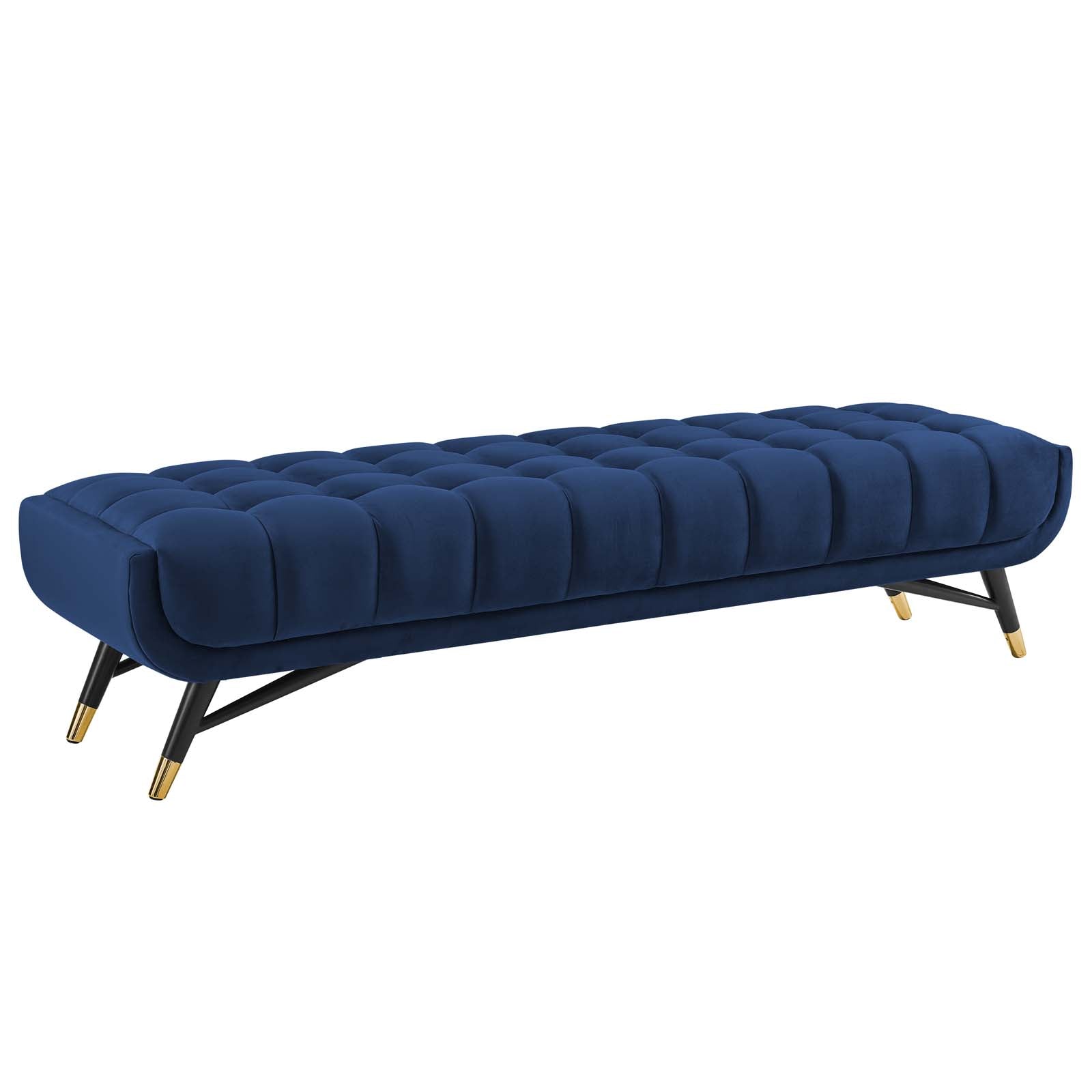 Modway Benches - Adept Performance Velvet Bench Midnight Blue