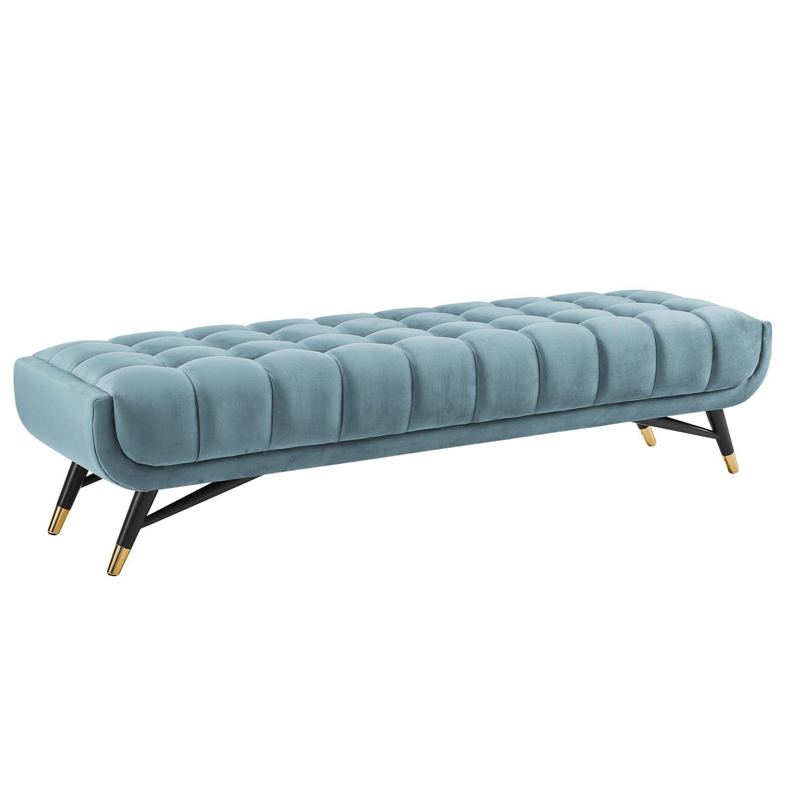 Modway Benches - Adept Performance Velvet Bench Sea Blue