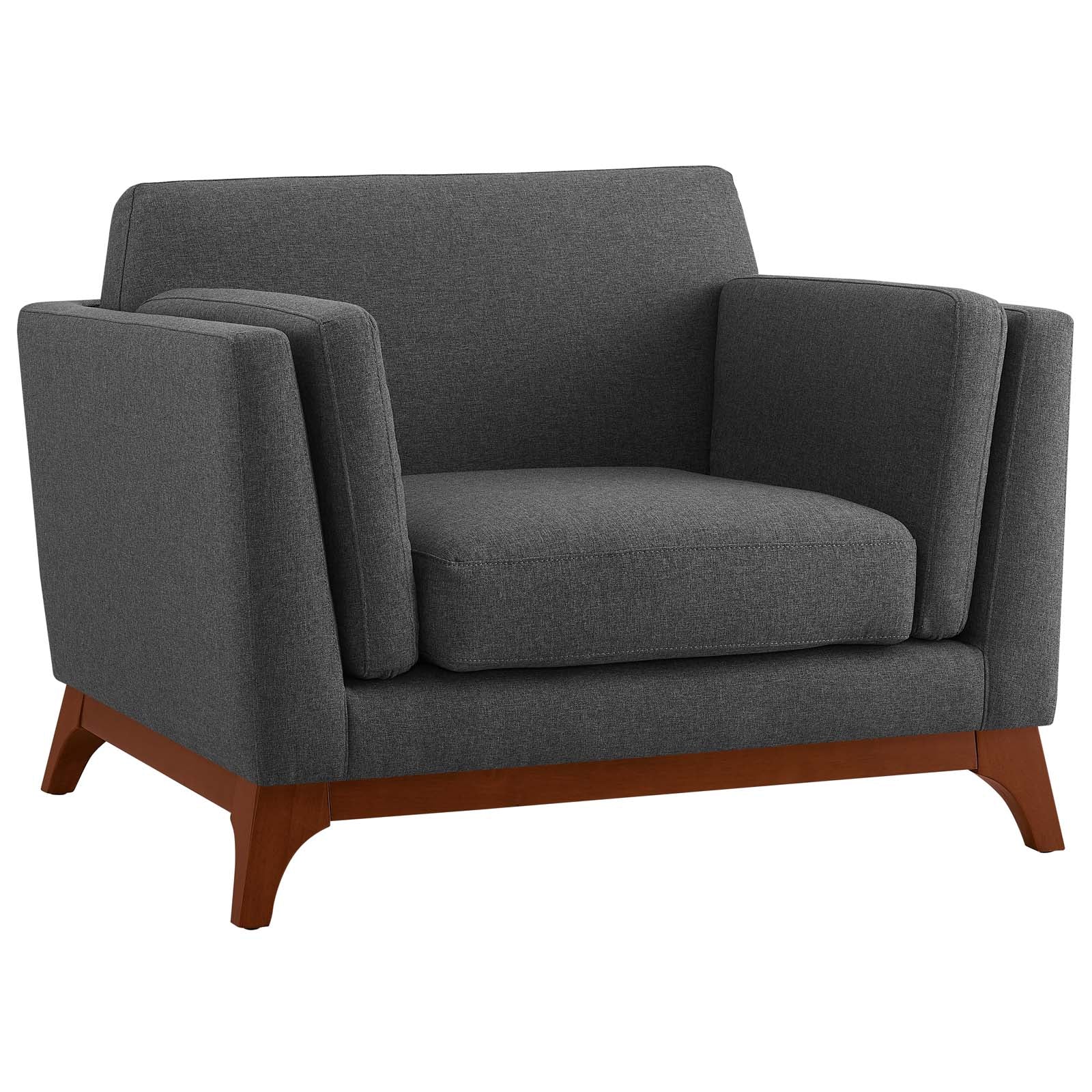 Modway Accent Chairs - Chance Upholstered Fabric Armchair Gray