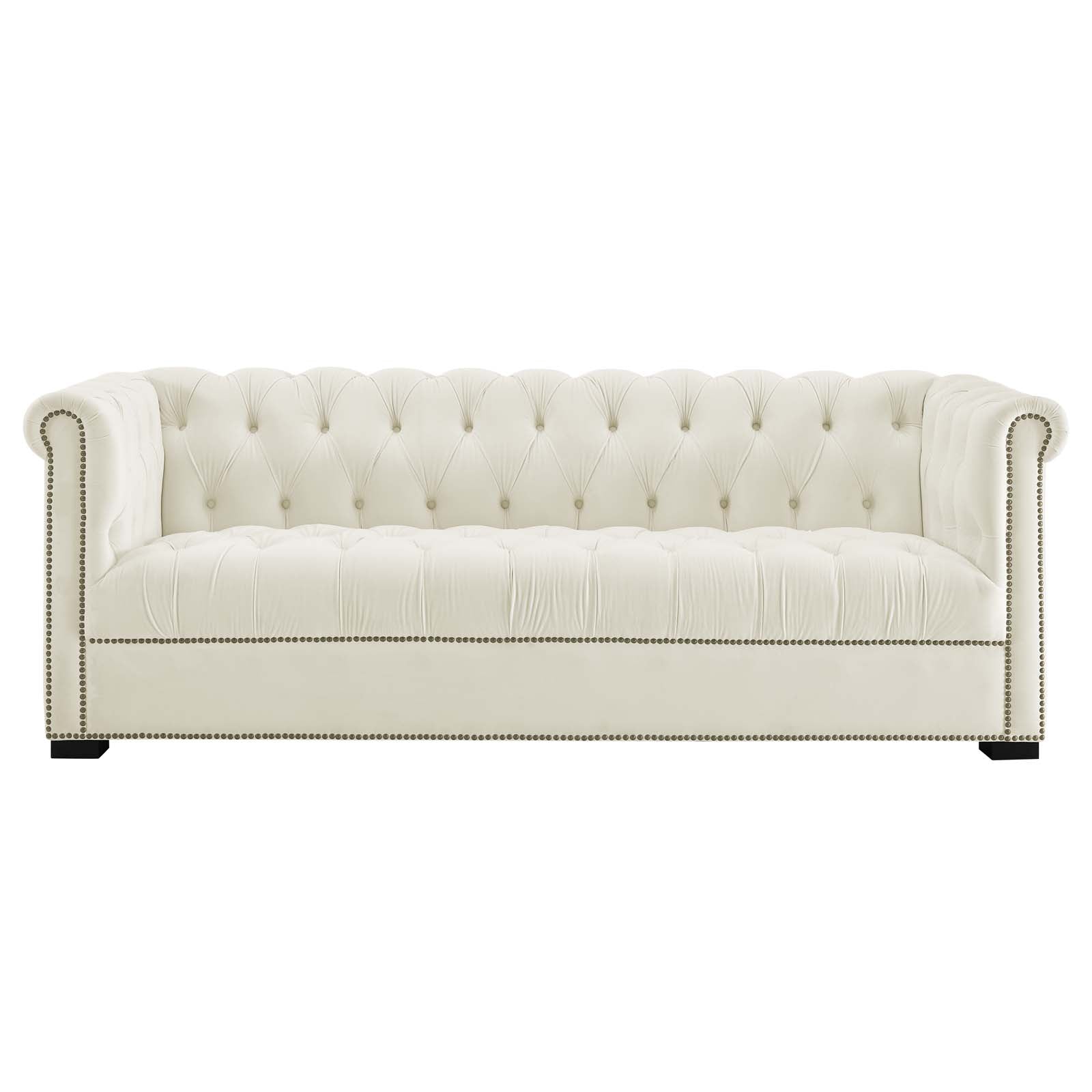 Modway Sofas & Couches - Heritage Performance Velvet Sofa Ivory