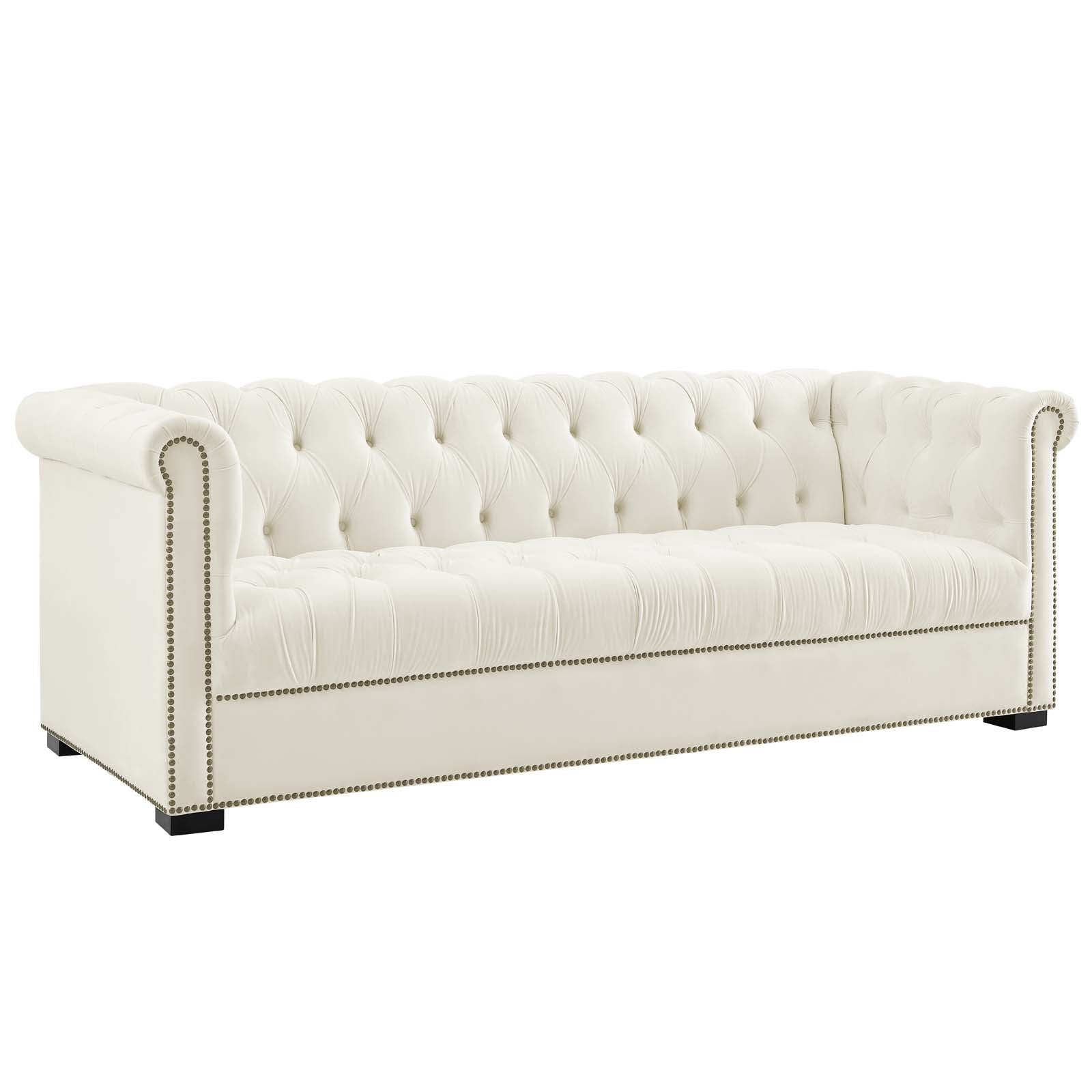 Modway Sofas & Couches - Heritage Performance Velvet Sofa Ivory