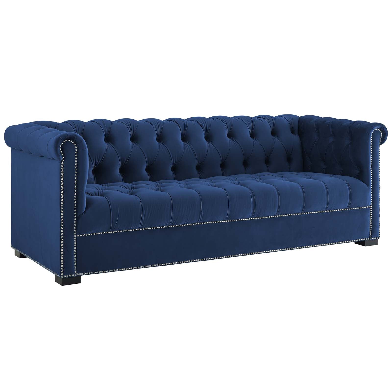 Modway Sofas & Couches - Heritage Performance Velvet Sofa Midnight Blue