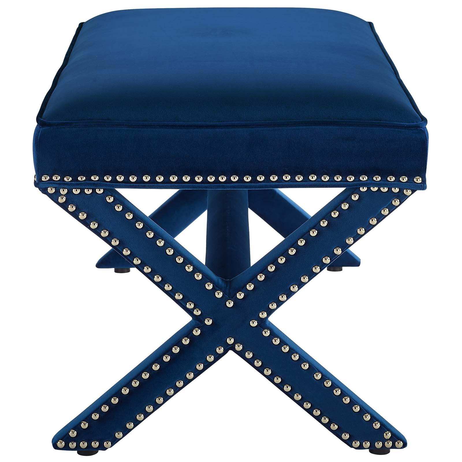 Modway Benches - Rivet Performance Velvet Bench Navy