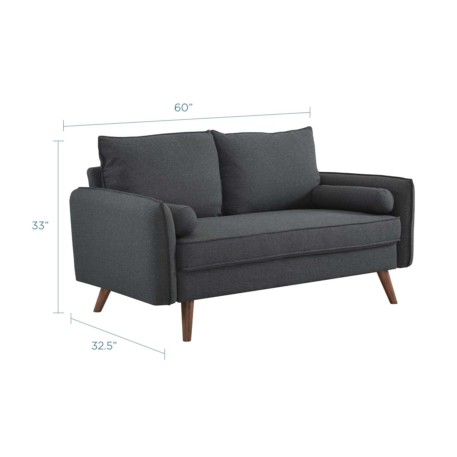 Modway Loveseats - Revive Upholstered Fabric Loveseat Gray