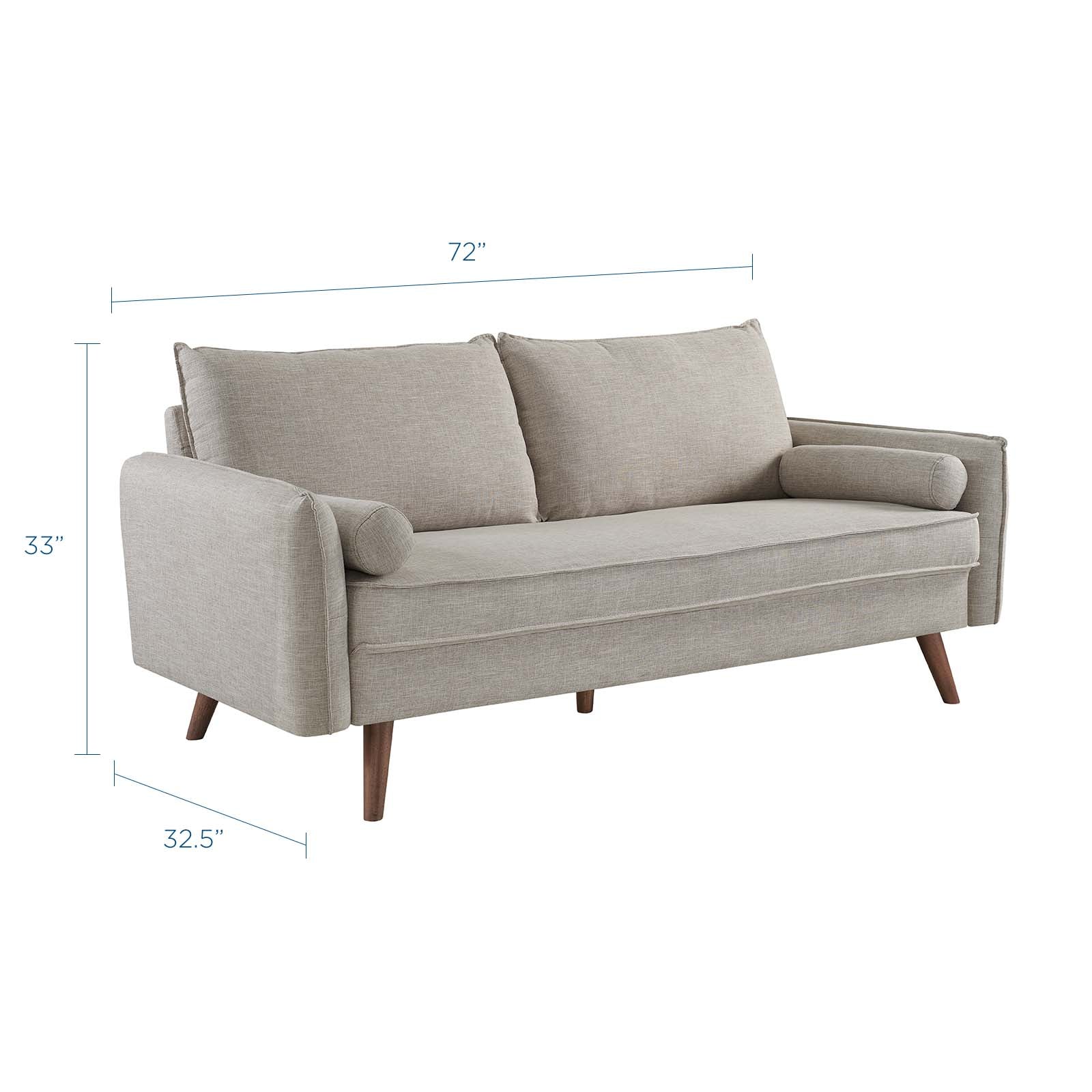 Modway Sofas & Couches - Revive Upholstered Fabric Sofa Beige