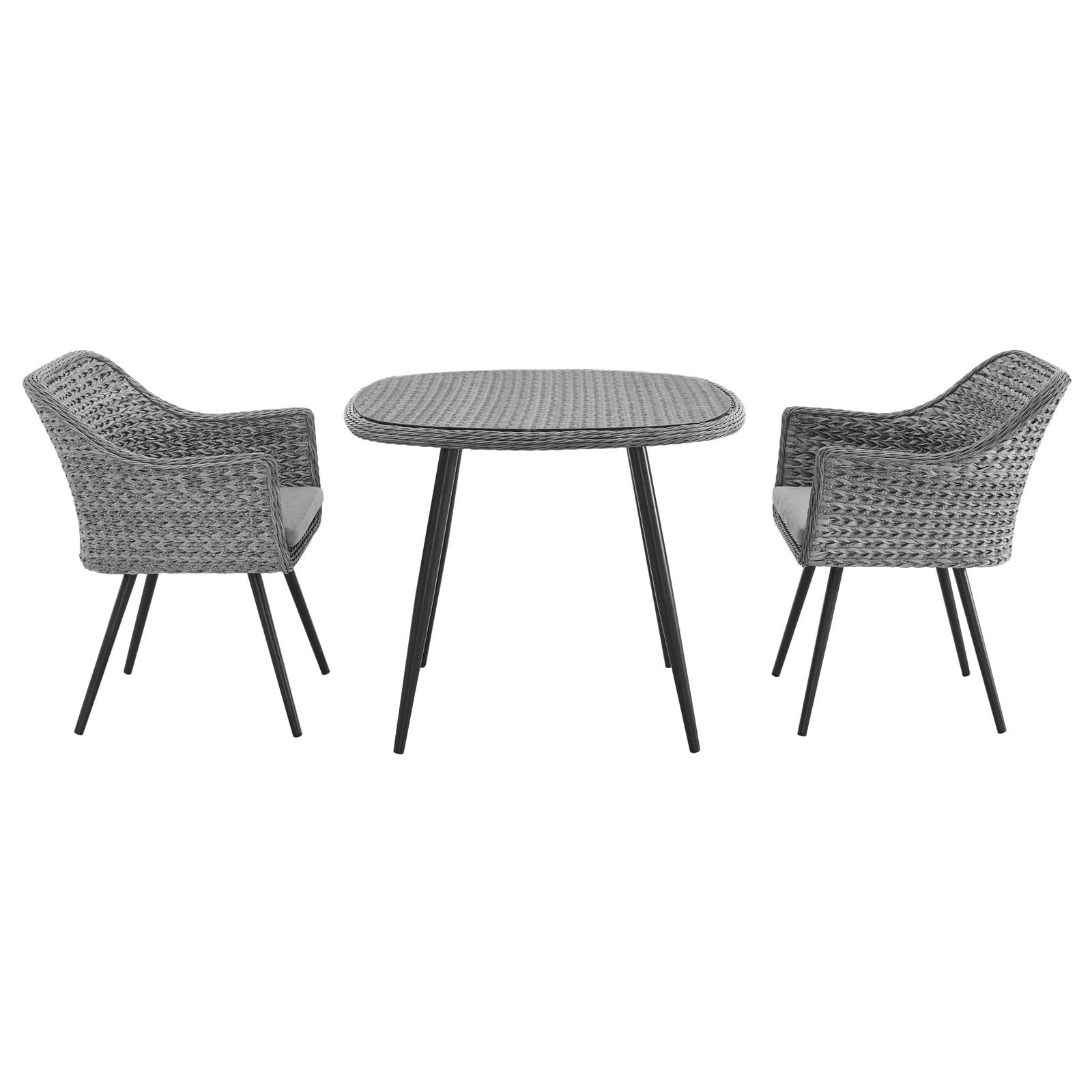 Modway Outdoor Dining Sets - Endeavor Outdoor Dining Set For 2 Gray