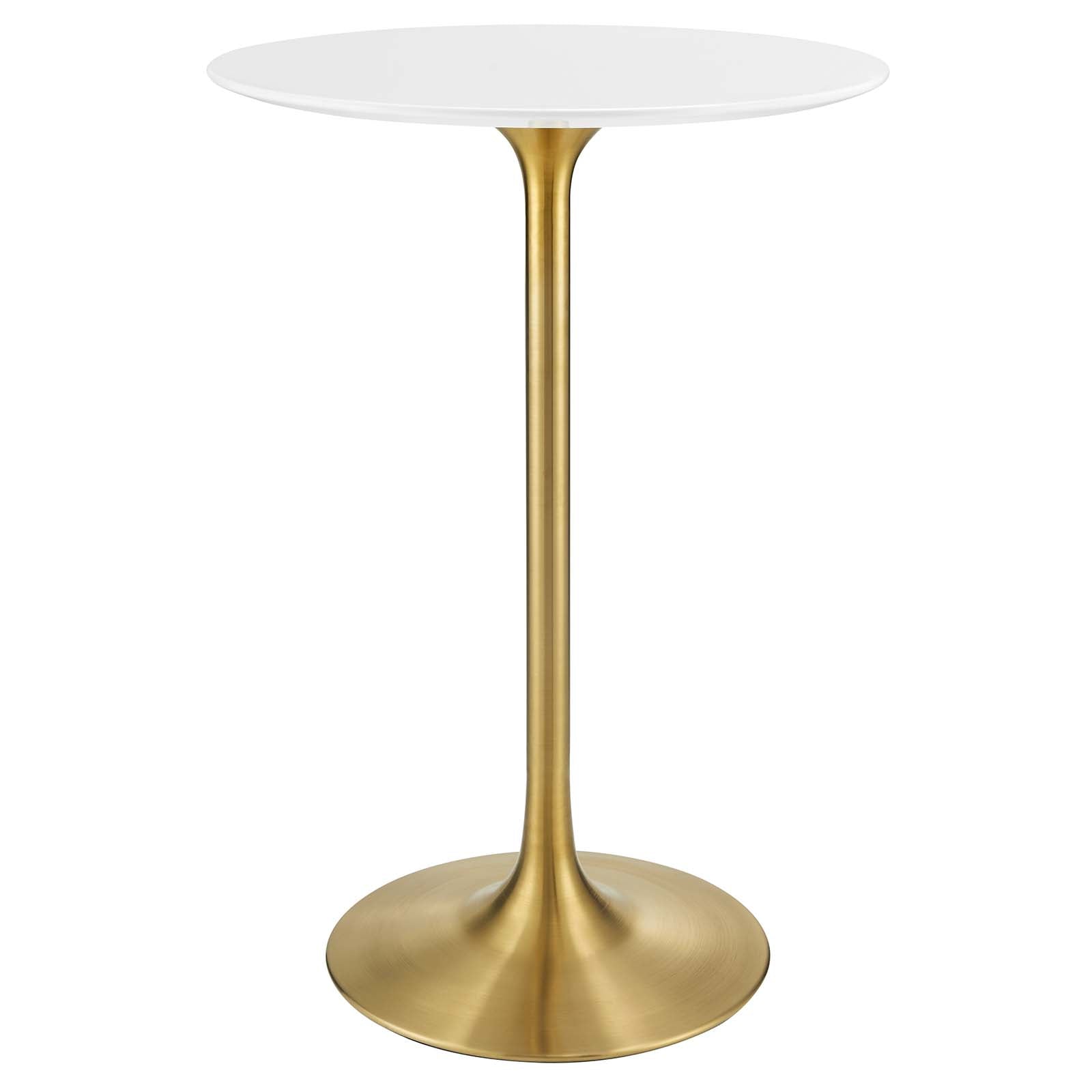Modway Bar Tables - Lippa 28" Bar Table White & Gold
