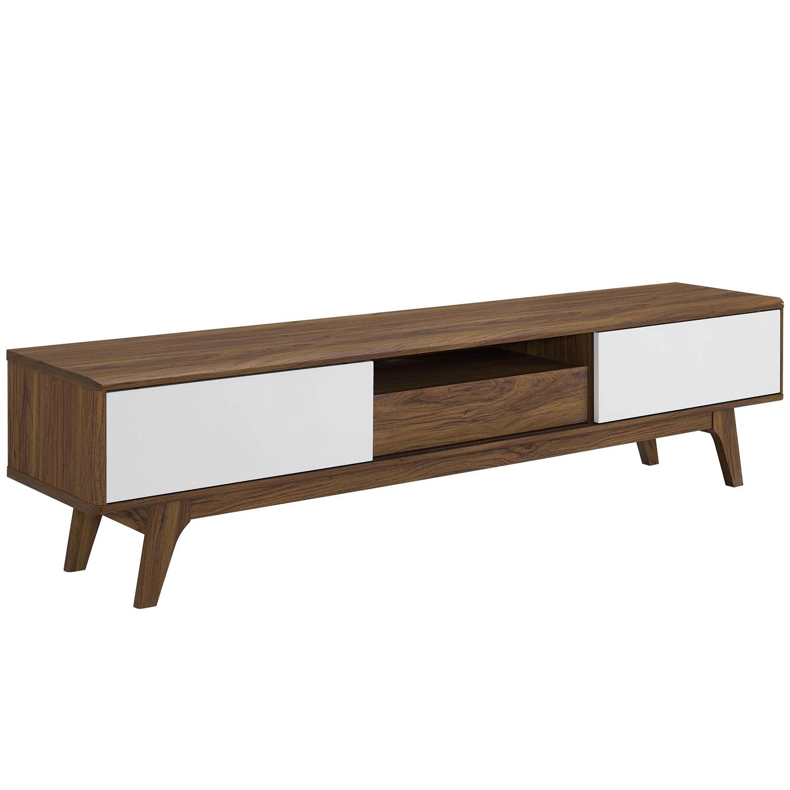 Modway TV & Media Units - Envision 70" Media Console Wood TV Stand Walnut White