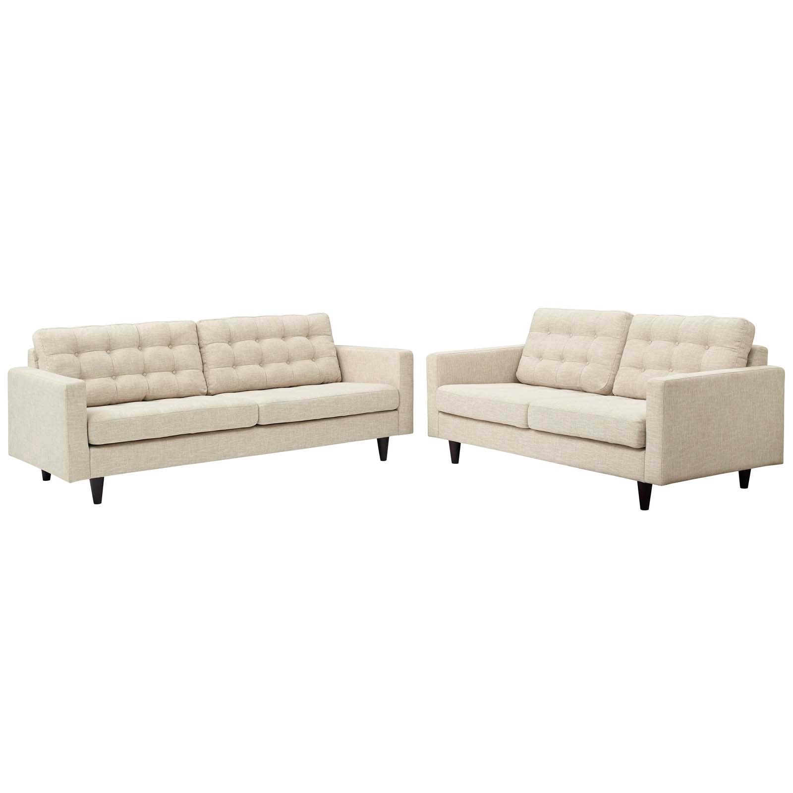Modway Living Room Sets - Empress Sofa And Loveseat Set Of 2 Beige