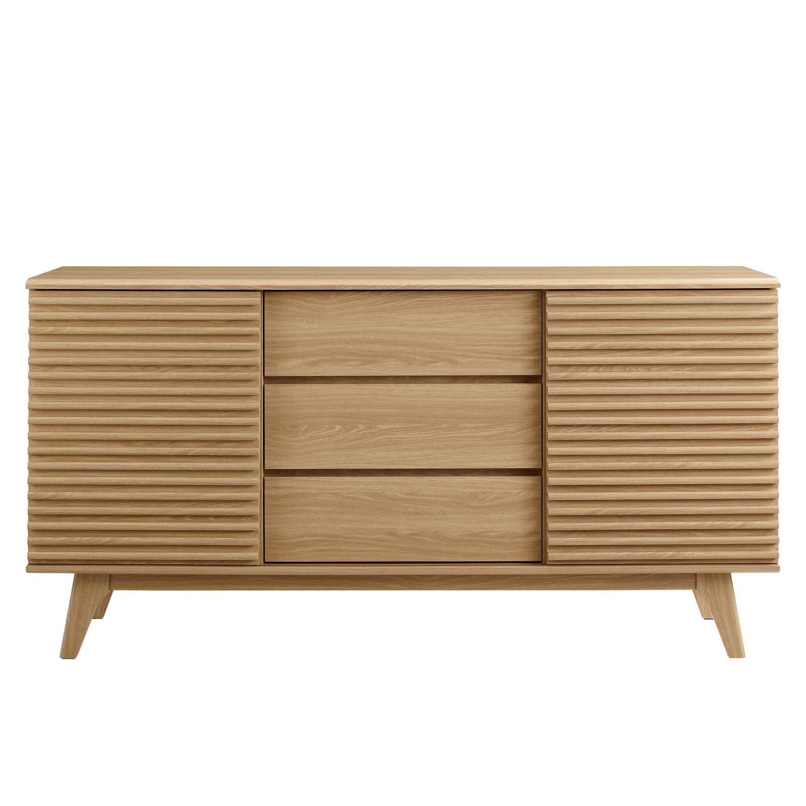 Modway TV & Media Units - Render-63"-Sideboard-Buffet-Table-or-TV-Stand-Oak