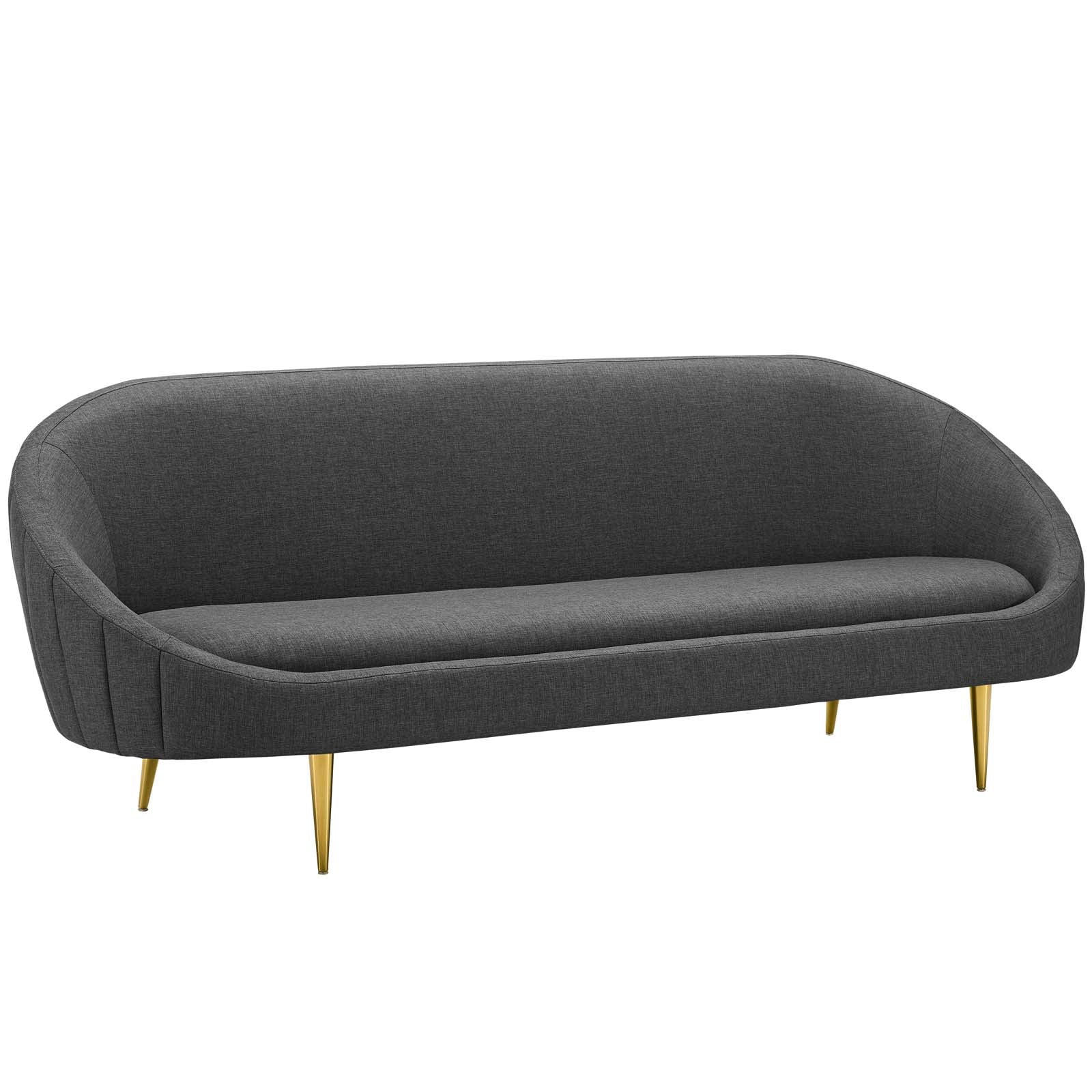 Modway Sofas & Couches - Sublime Vertical Curve Back Fabric Sofa Gray