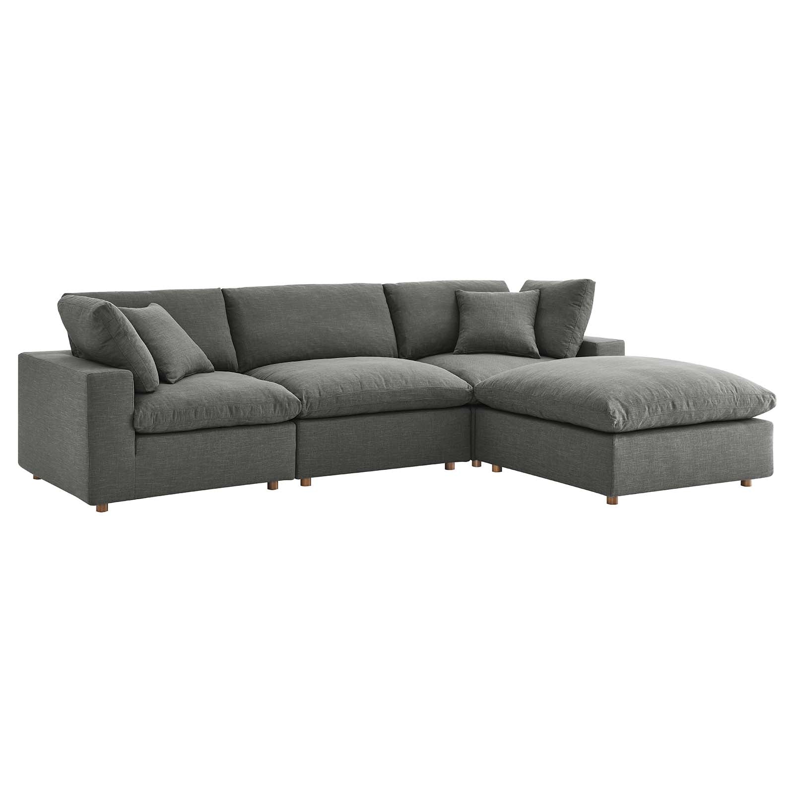 Modway Sectional Sofas - Commix Down Filled Overstuffed Reversible Sectional Sofa Gray