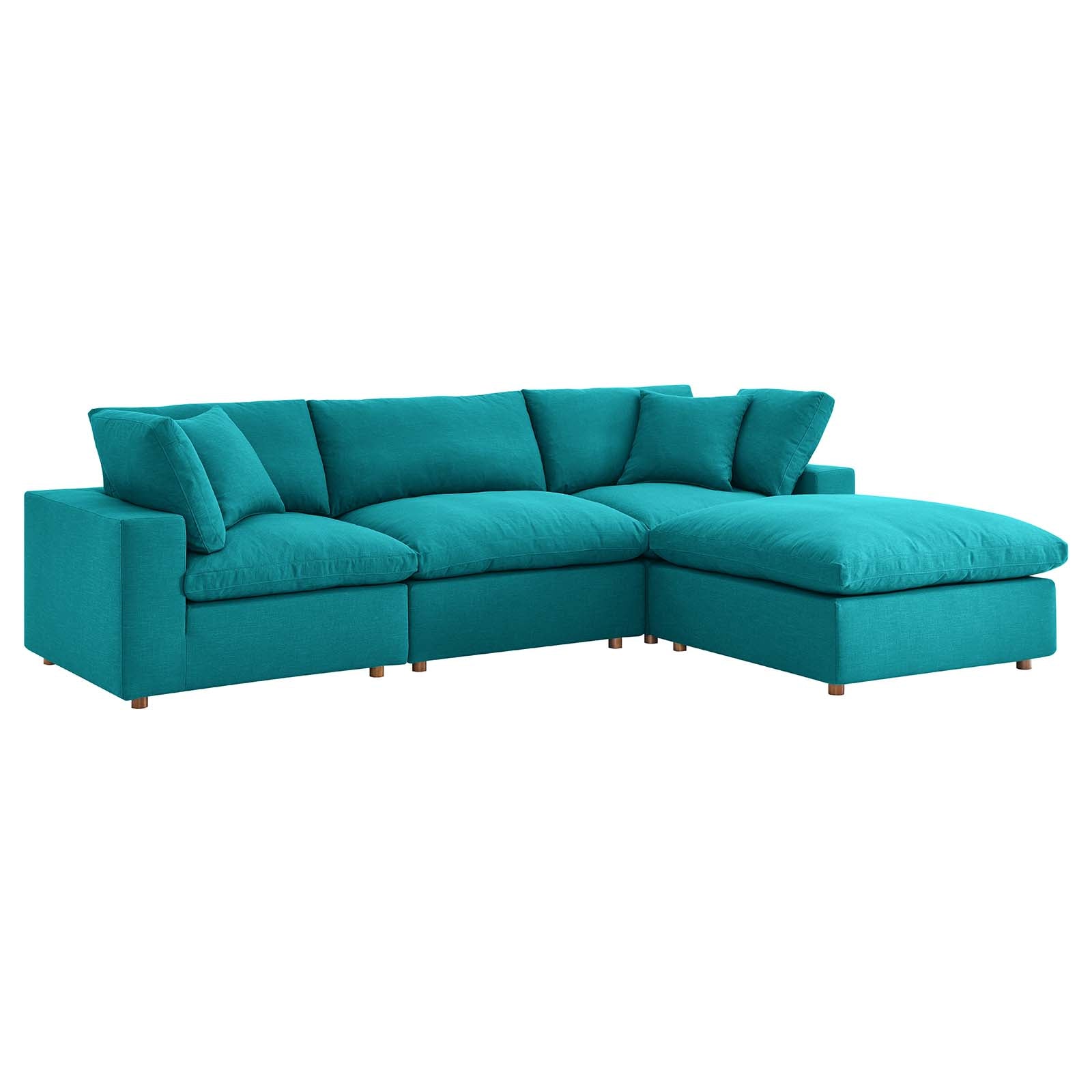 Modway Sectional Sofas - Commix Down Filled Overstuffed Reversible Sectional Sofa Teal