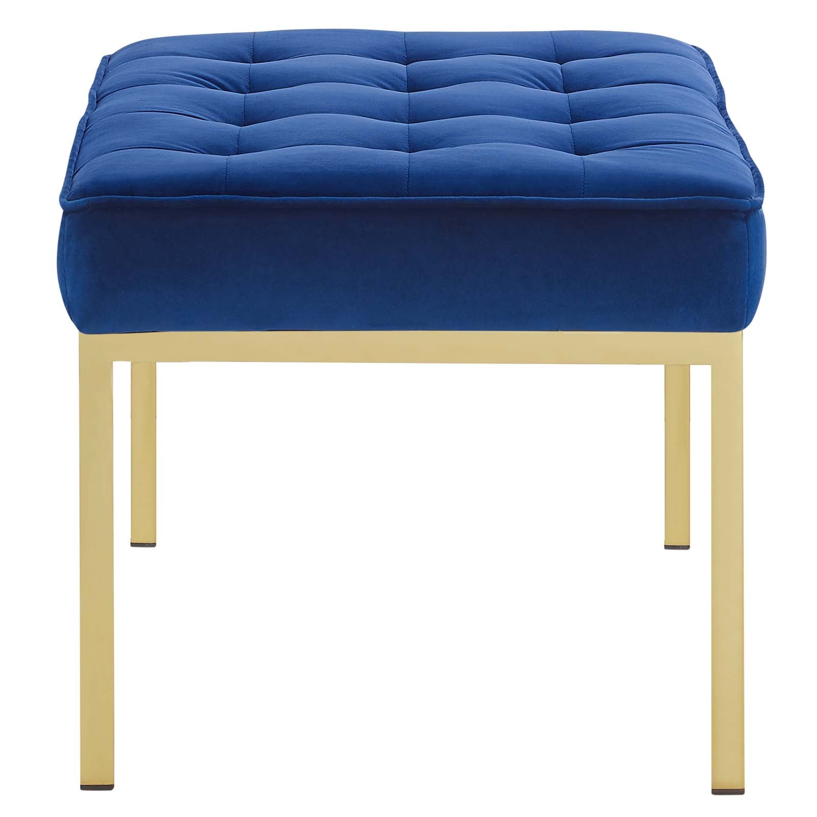 Modway Benches - Loft Gold Stainless Steel Leg Medium Performance Velvet Bench Gold Navy