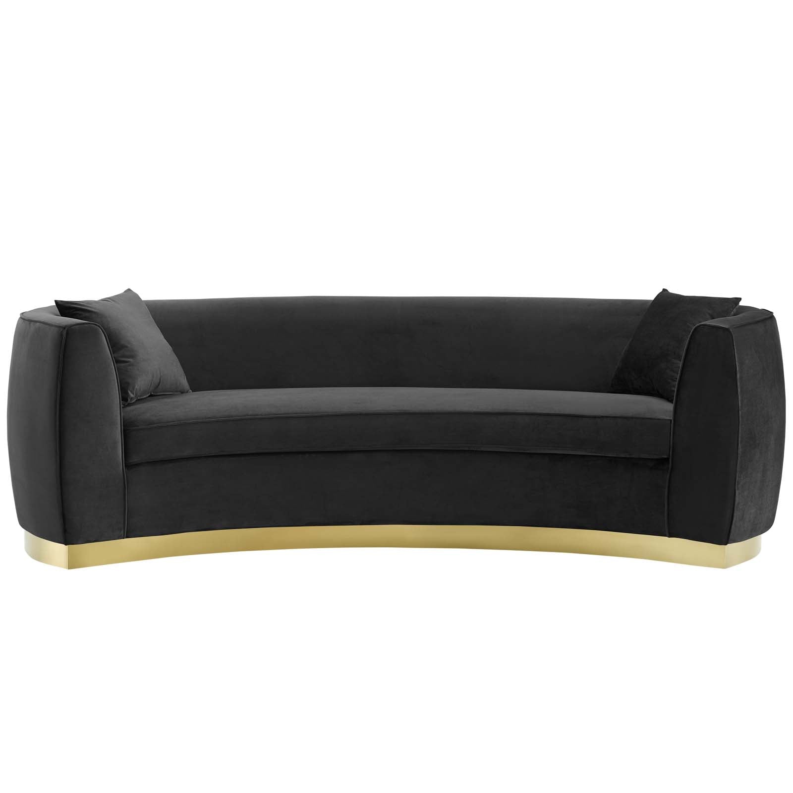 Modway Sofas & Couches - Resolute Curved Performance Velvet Sofa Black