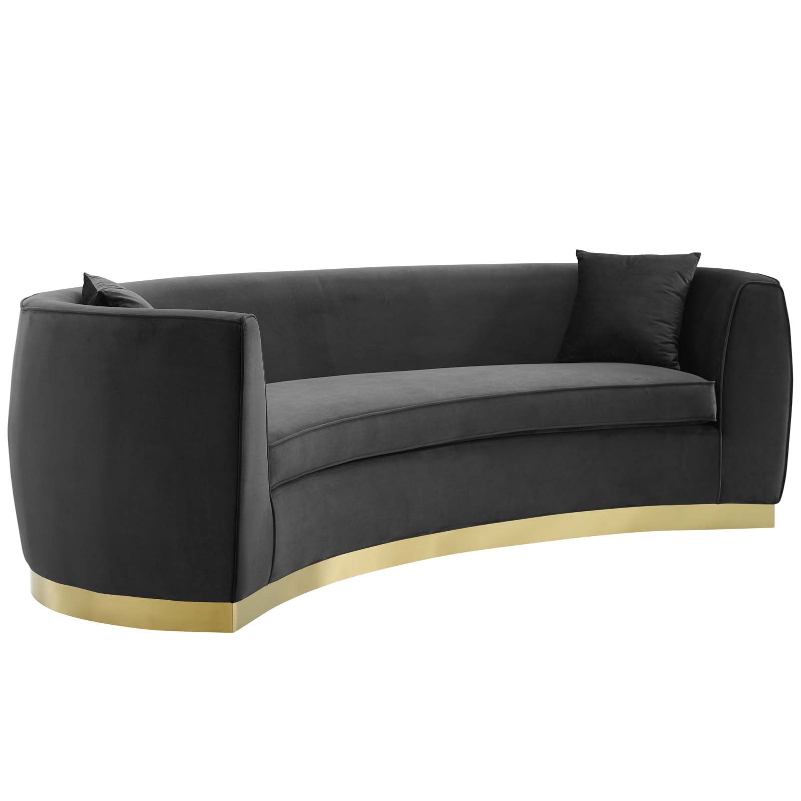 Modway Sofas & Couches - Resolute Curved Performance Velvet Sofa Black