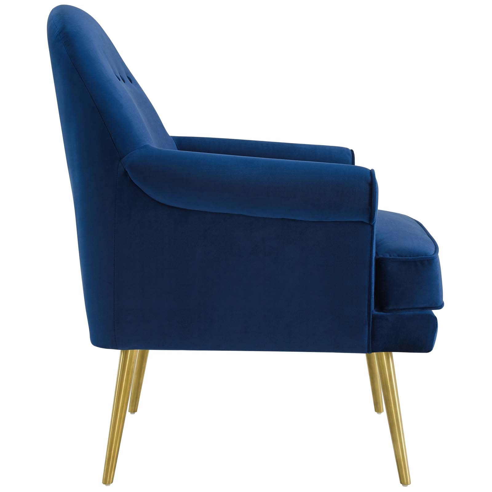 Modway Chairs - Revive Tufted Button Accent Performance Velvet Armchair Navy