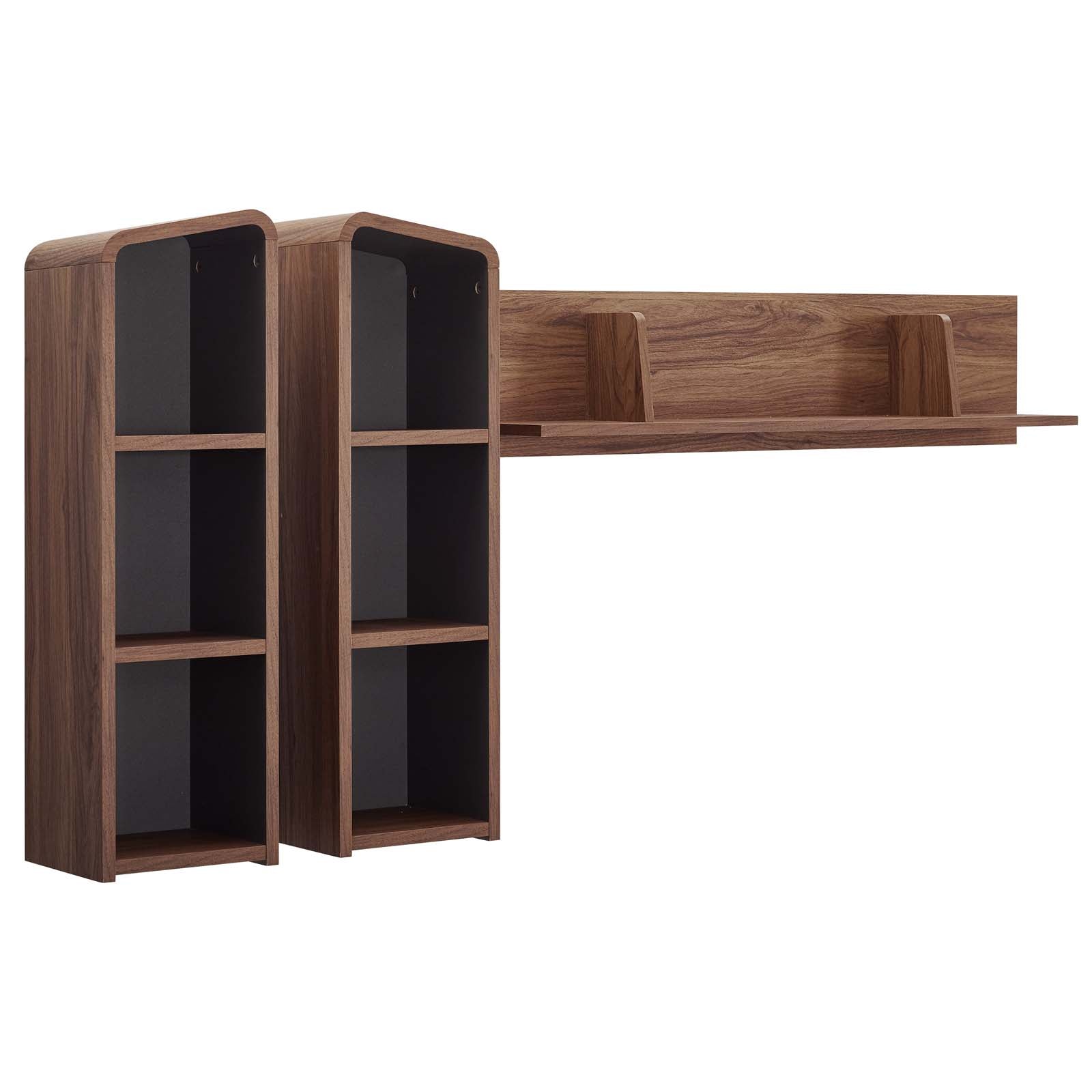 Modway Shelves - Omnistand Wall Mounted Shelves Walnut Gray