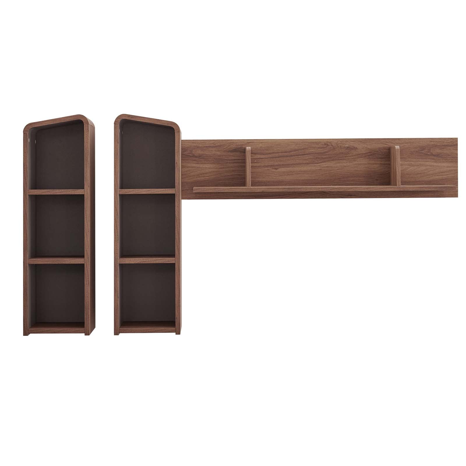 Modway Shelves - Omnistand Wall Mounted Shelves Walnut Gray