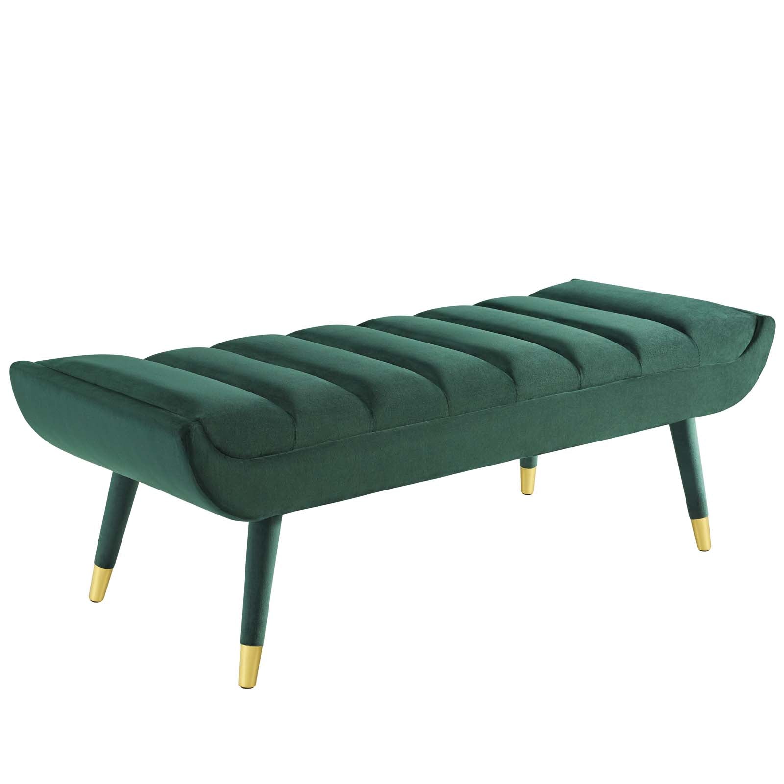 Modway Benches - Guess Channel Tufted Performance Velvet Accent Bench Green