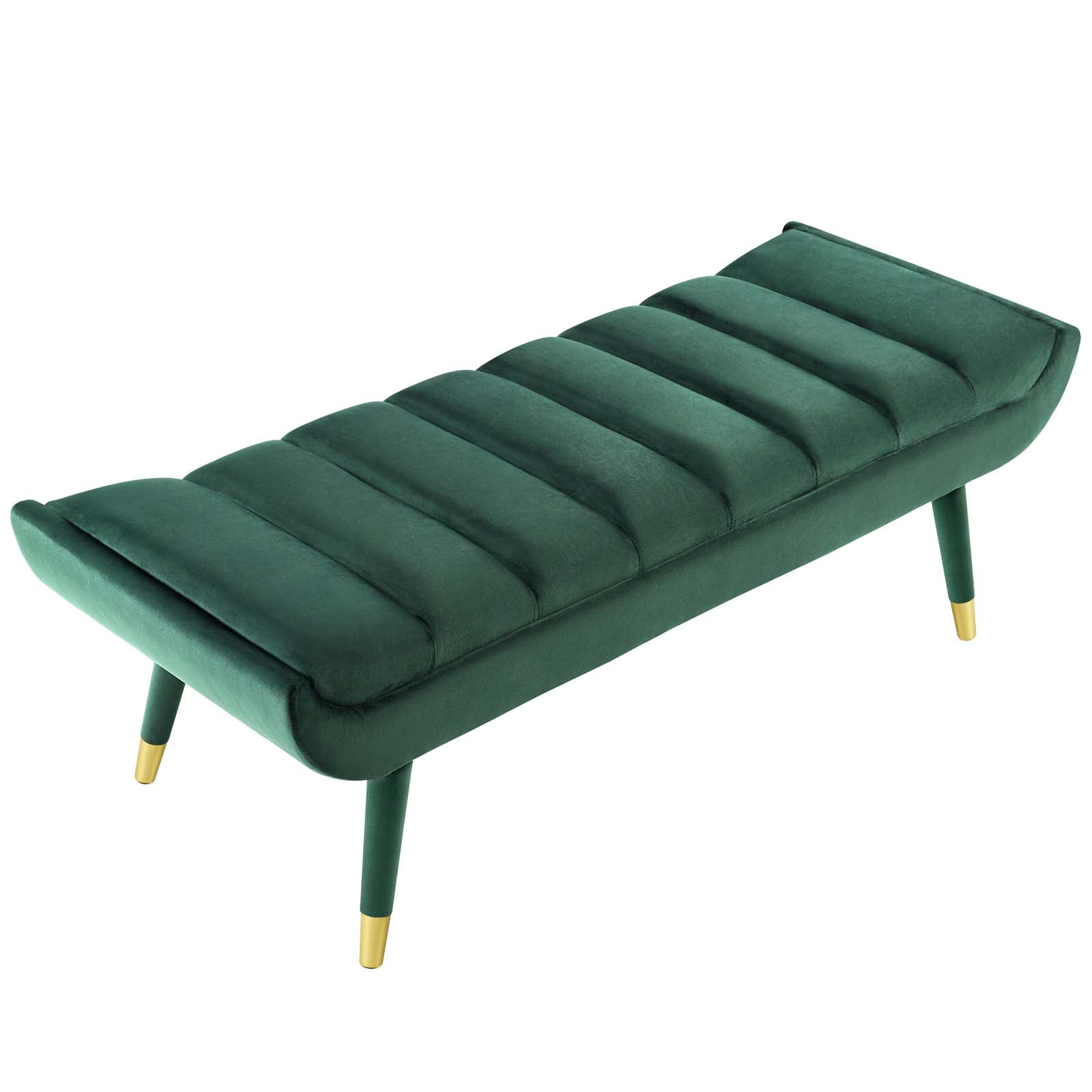 Modway Benches - Guess Channel Tufted Performance Velvet Accent Bench Green