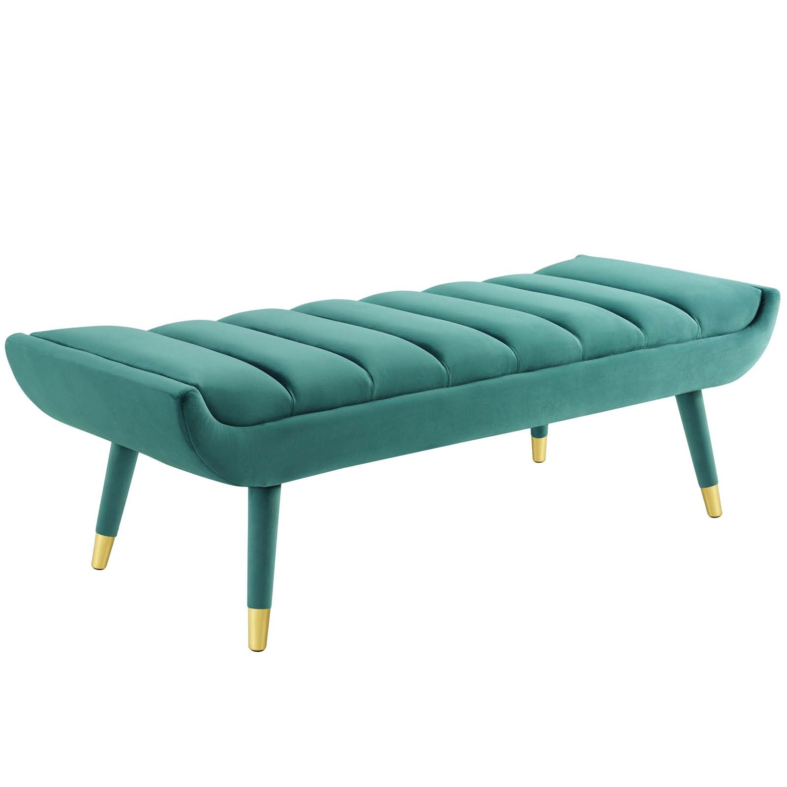 Modway Benches - Guess Channel Tufted Performance Velvet Accent Bench Teal