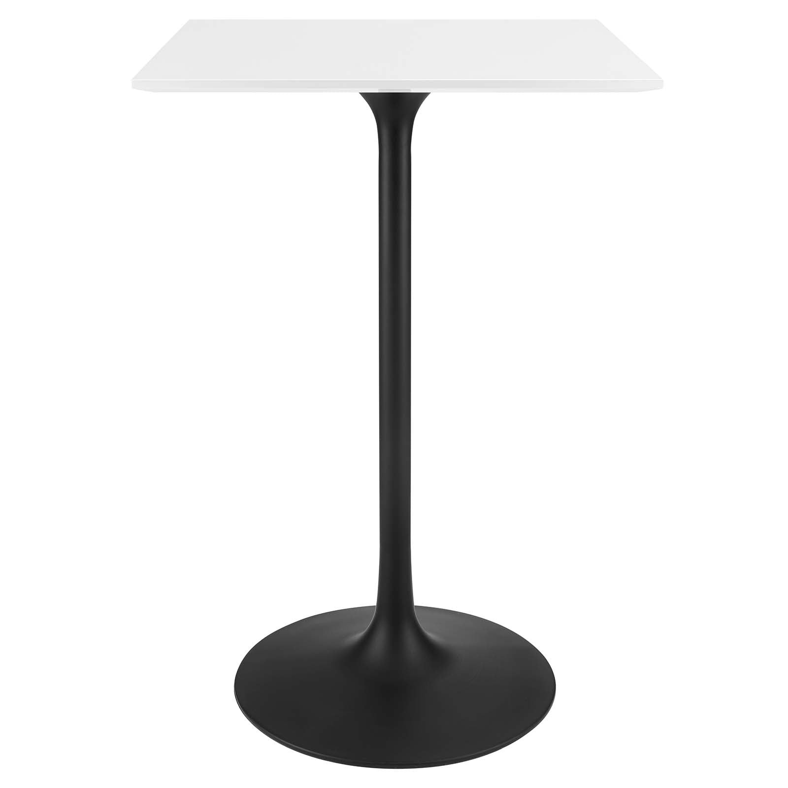 Modway Bar Tables - Lippa 28" Square Wood Top Bar Table Black White