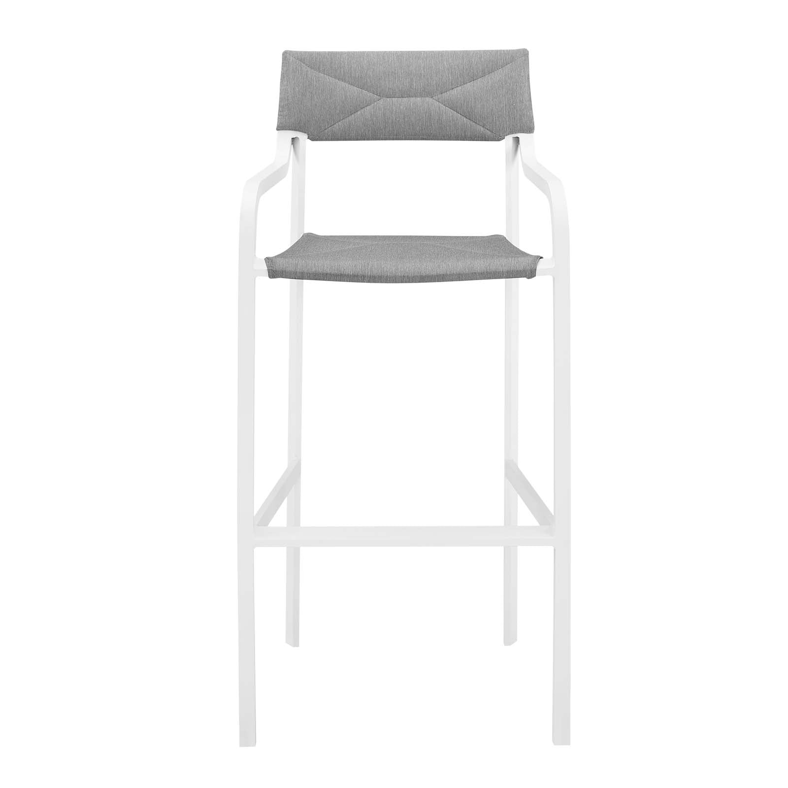 Modway Outdoor Barstools - Raleigh Stackable Outdoor Bar Stool White & Gray