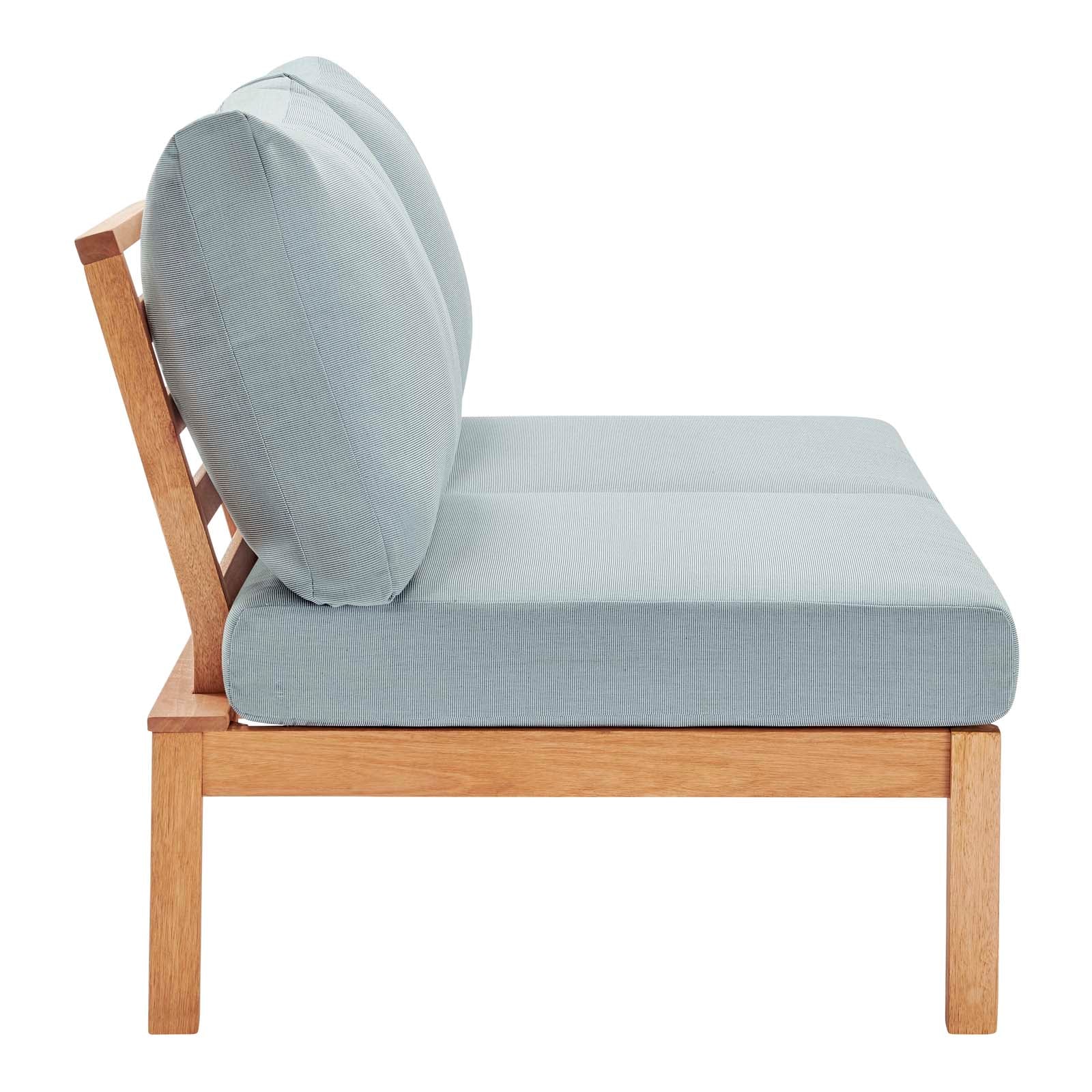 Modway Outdoor Sofas - Freeport Karri Outdoor Patio Loveseat with End Table Natural Light Blue