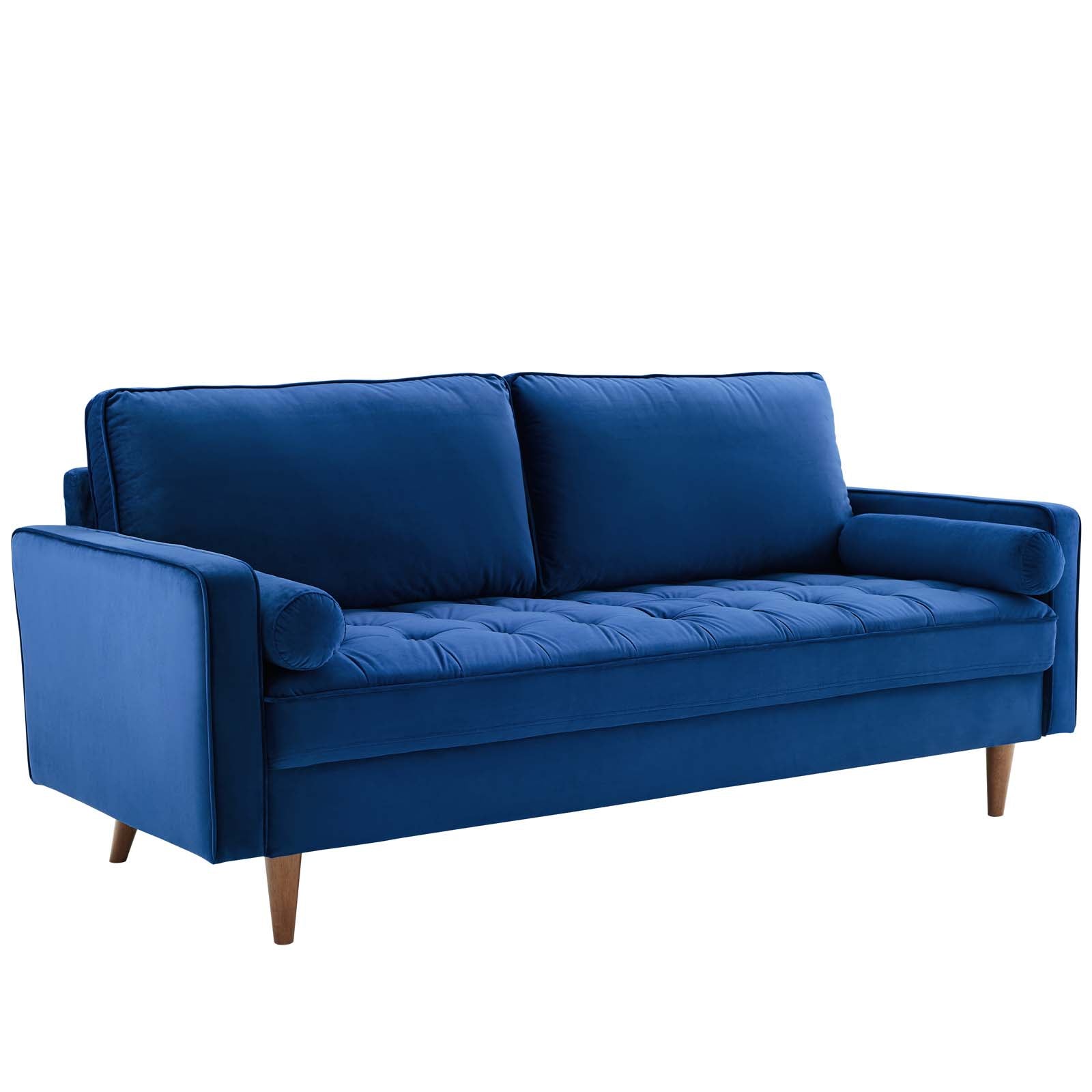 Modway Sofas & Couches - Valour Performance Velvet Sofa Navy