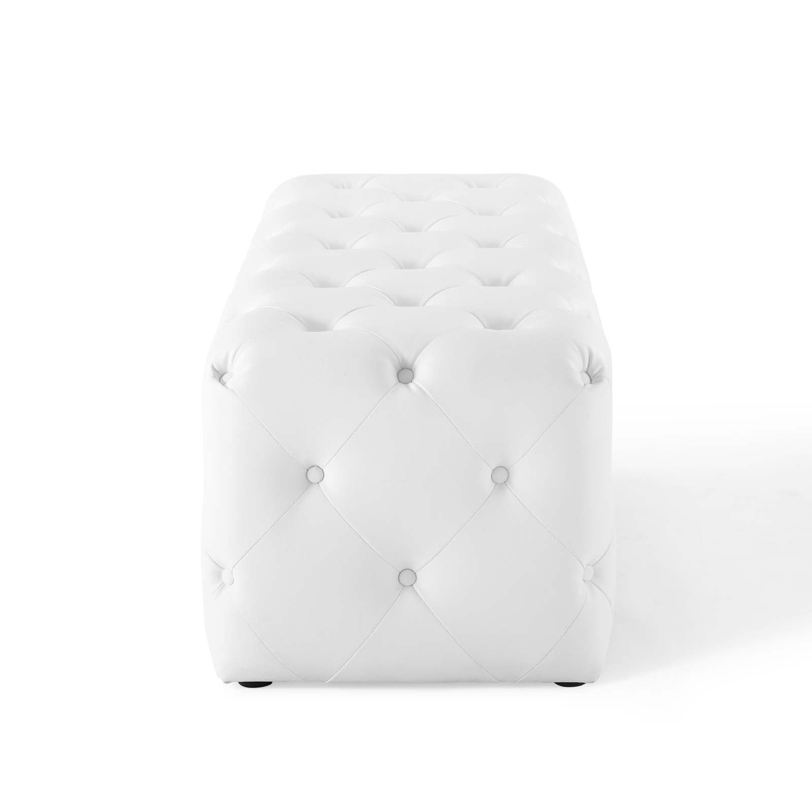 Modway Benches - Amour 48" Tufted Button Entryway Faux Leather Bench White