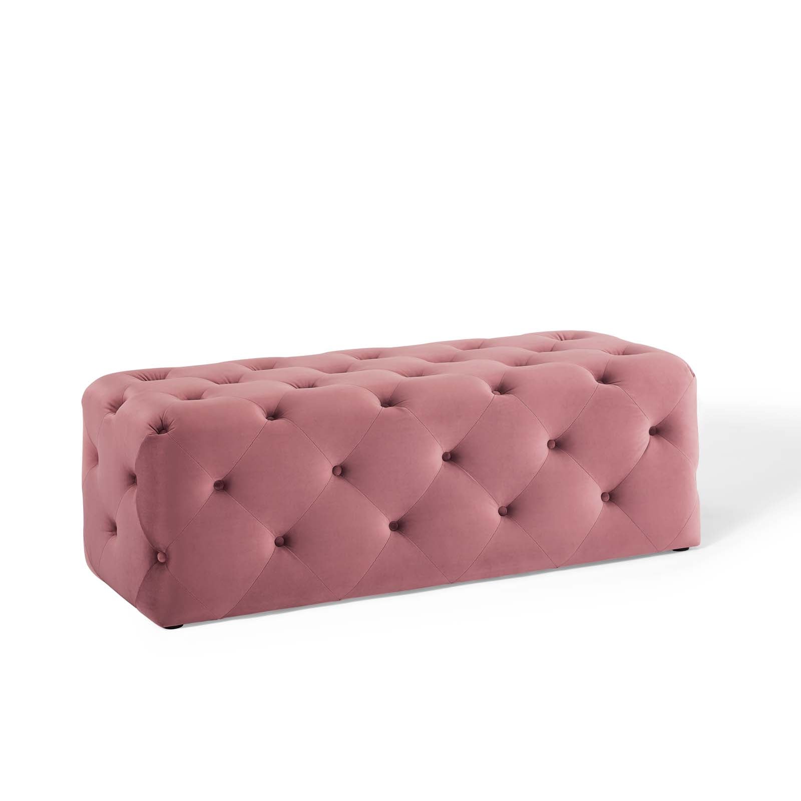 Modway Benches - Amour 48" Tufted Button Entryway Performance Velvet Bench Dusty Rose