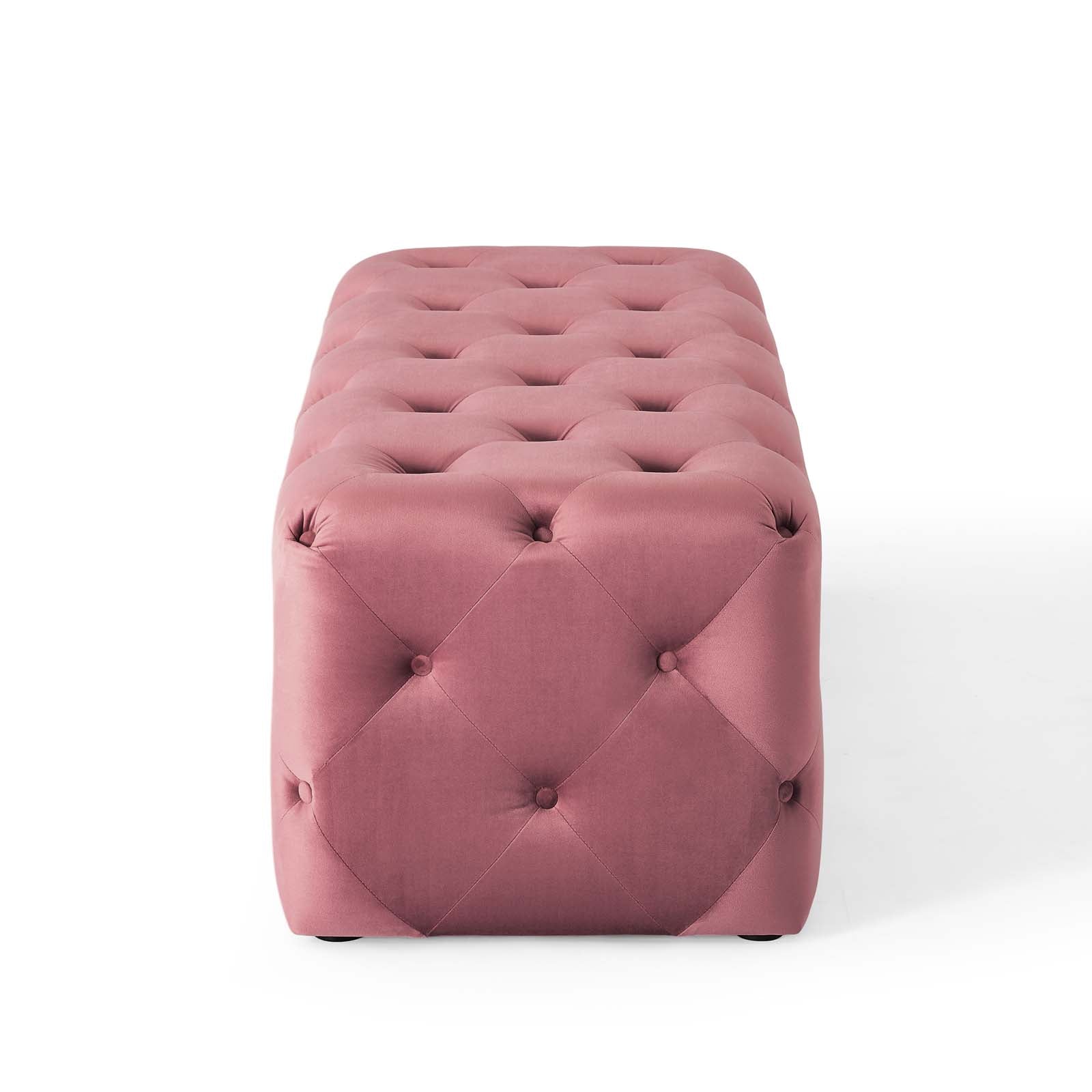 Modway Benches - Amour 48" Tufted Button Entryway Performance Velvet Bench Dusty Rose