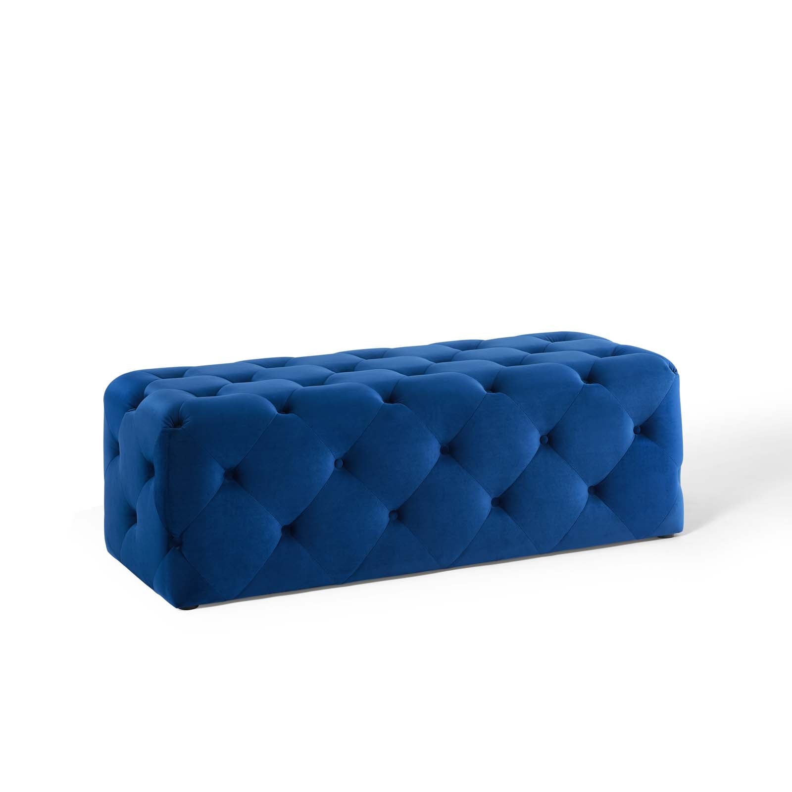 Modway Benches - Amour 48" Tufted Button Entryway Performance Velvet Bench Navy