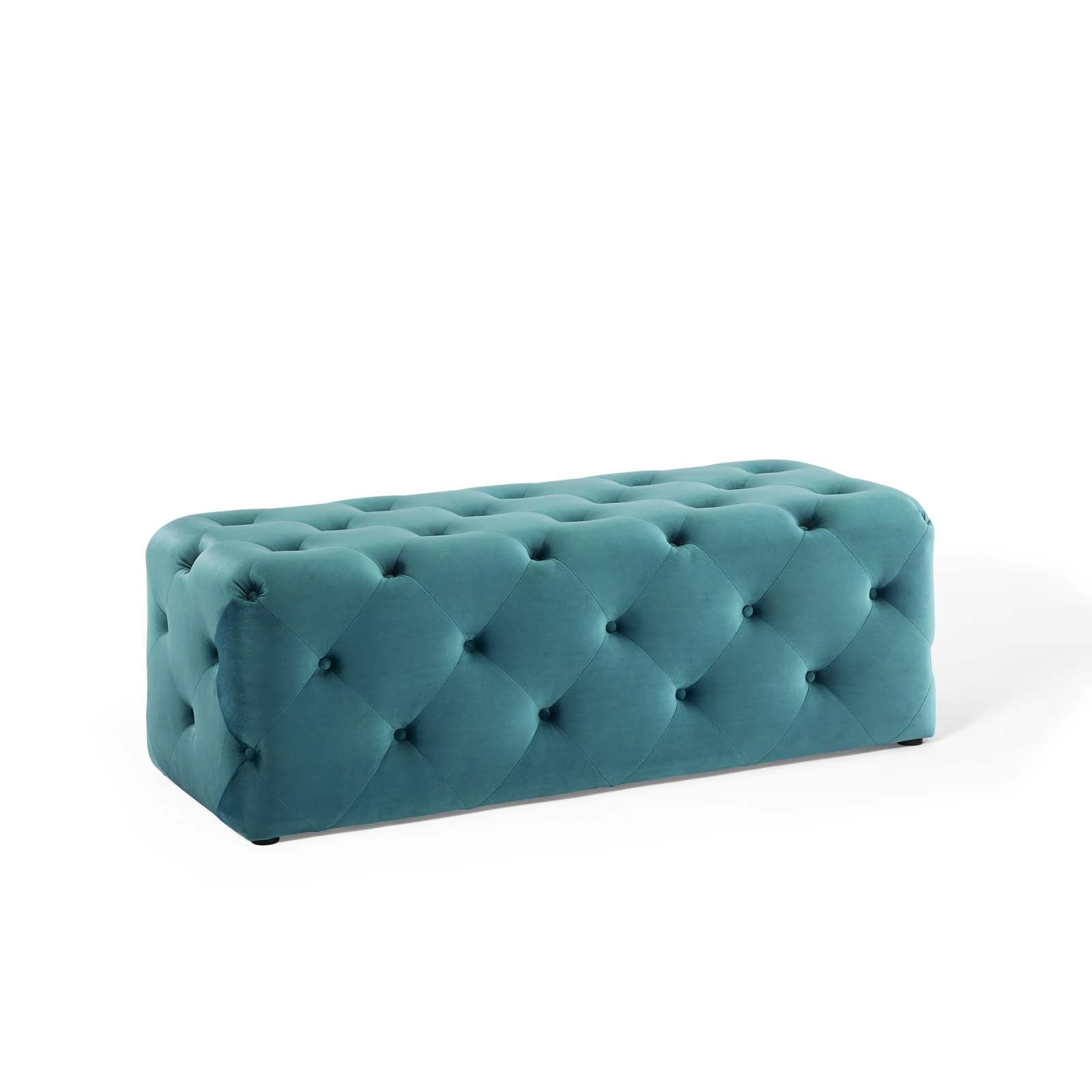 Modway Benches - Amour 48" Tufted Button Entryway Performance Velvet Bench Sea Blue