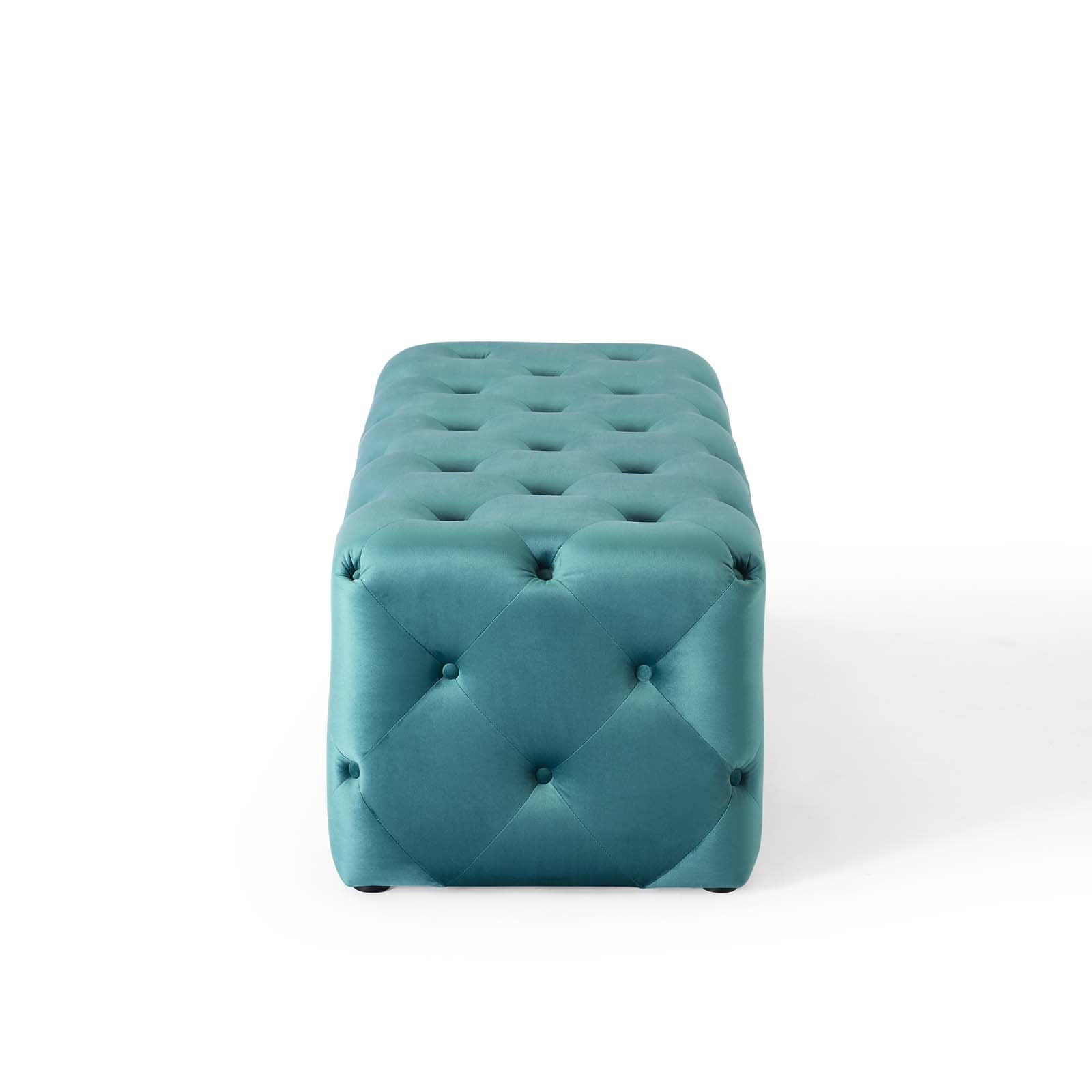 Modway Benches - Amour 48" Tufted Button Entryway Performance Velvet Bench Sea Blue