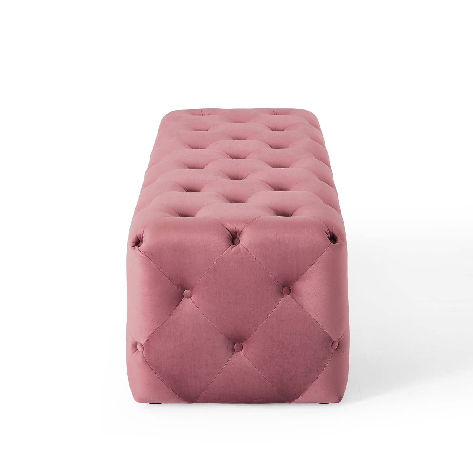 Modway Benches - Amour 60" Tufted Button Entryway Performance Velvet Bench Dusty Rose