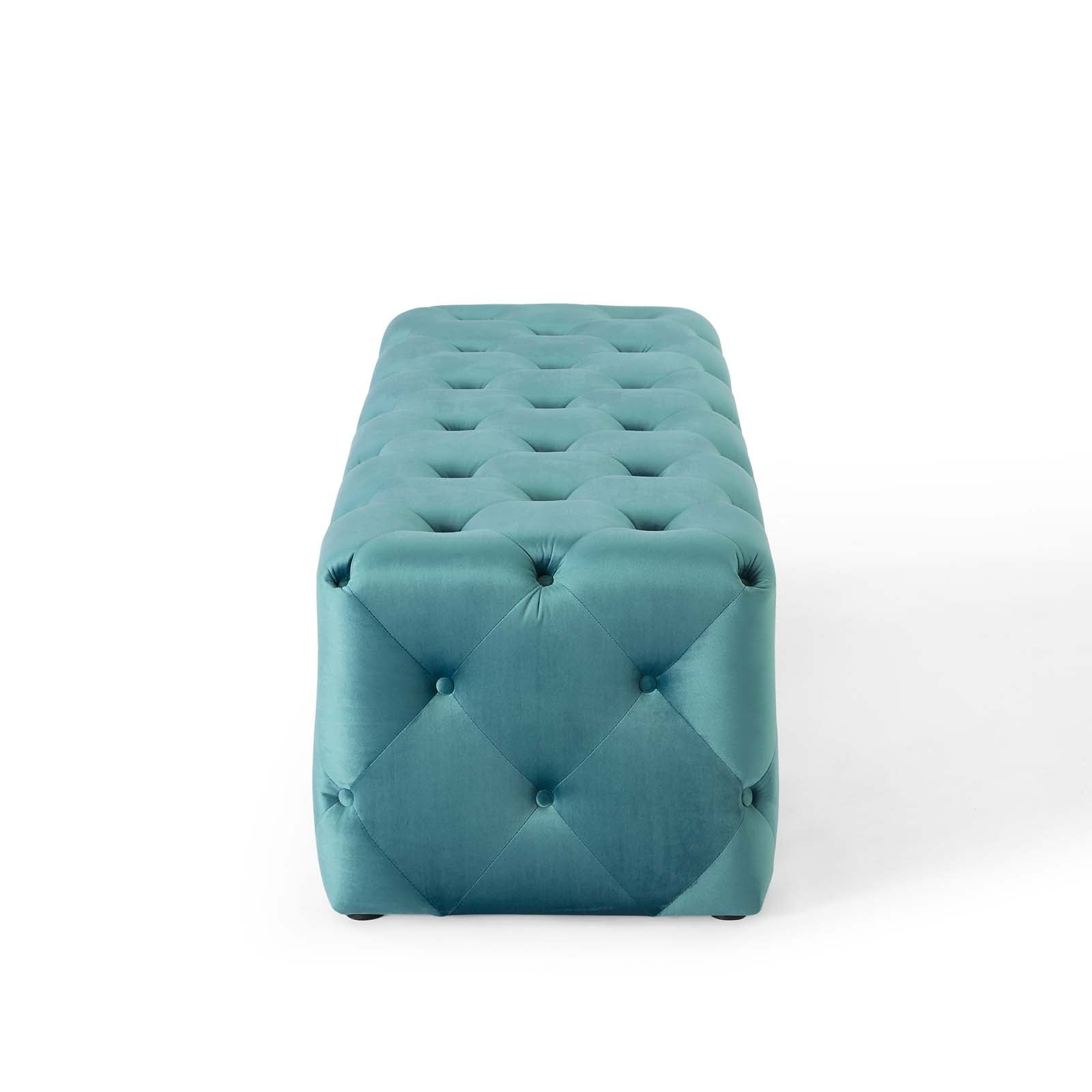Modway Benches - Amour 60" Tufted Button Entryway Performance Velvet Bench Sea Blue