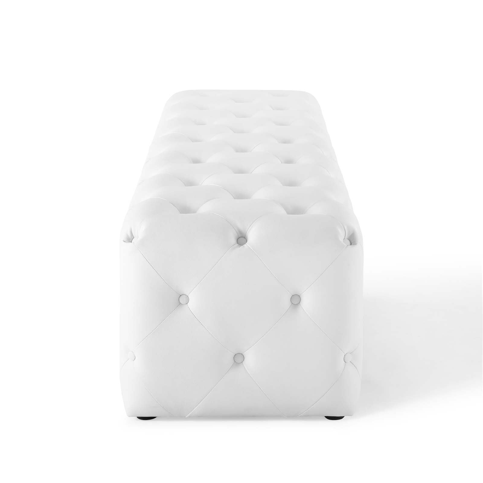 Modway Benches - Amour 72" Tufted Button Entryway Faux Leather Bench White
