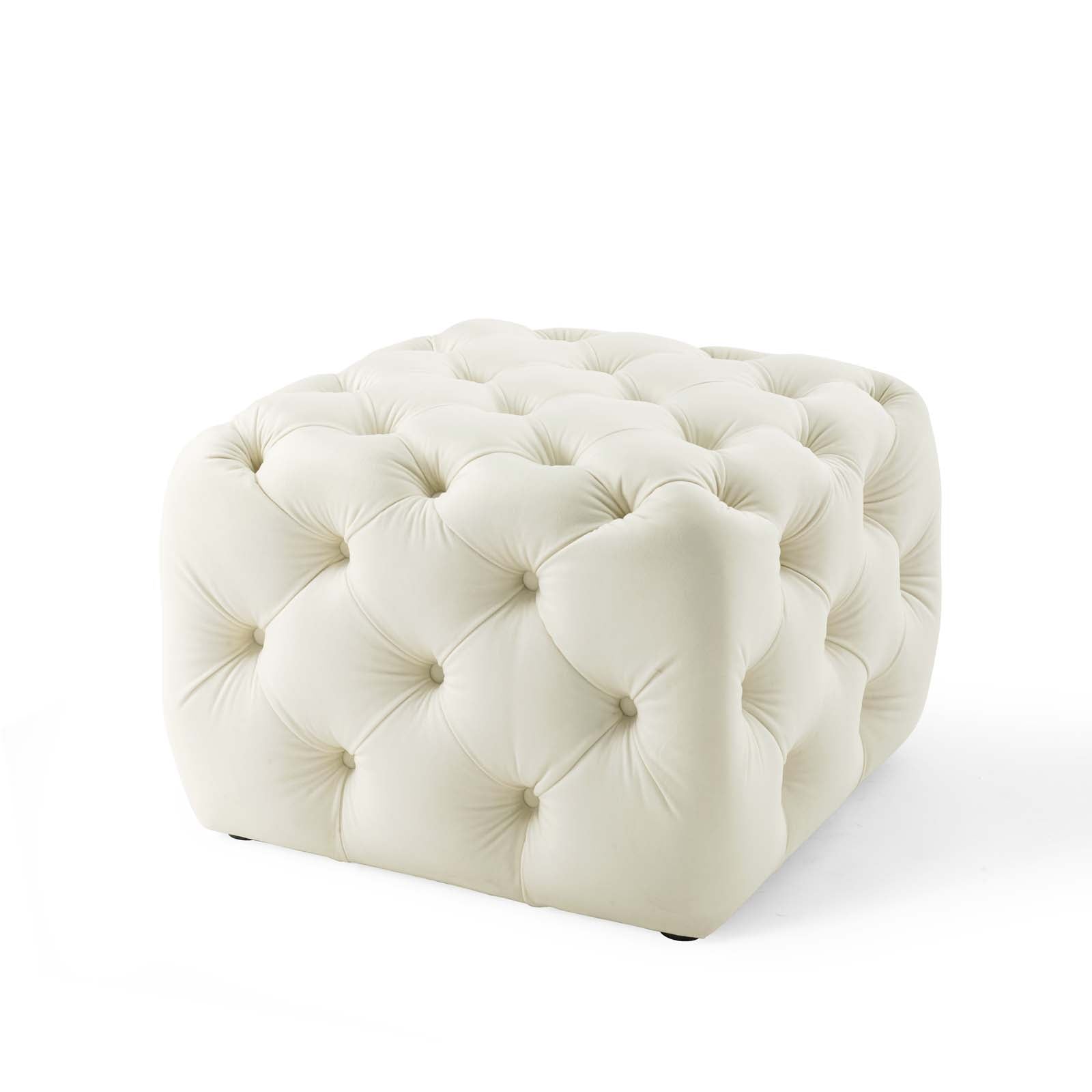 Modway Ottomans & Stools - Amour Tufted Button Square Performance Ottoman Ivory