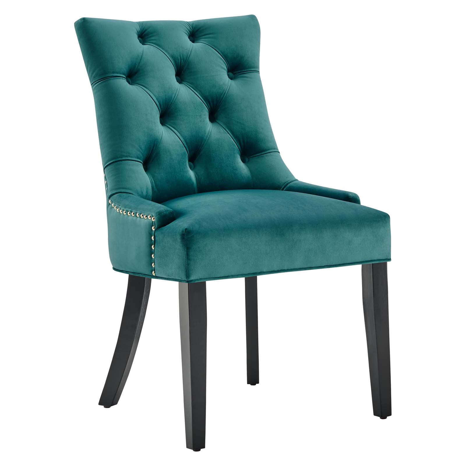 Modway Dining Chairs - Regent Tufted Performance Velvet Dining Side Chairs Teal ( Set of 2 )
