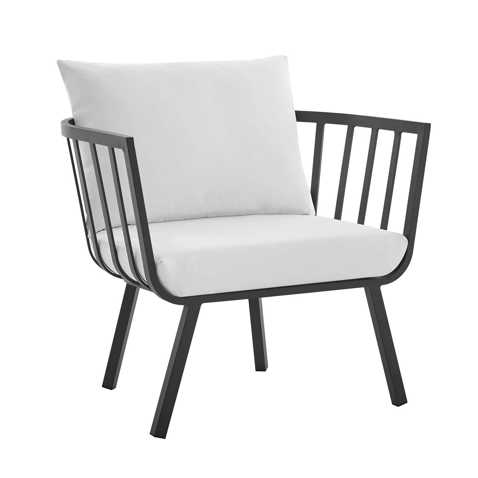 Modway Outdoor Conversation Sets - Riverside 7 Piece Outdoor Patio Aluminum Set Gray White