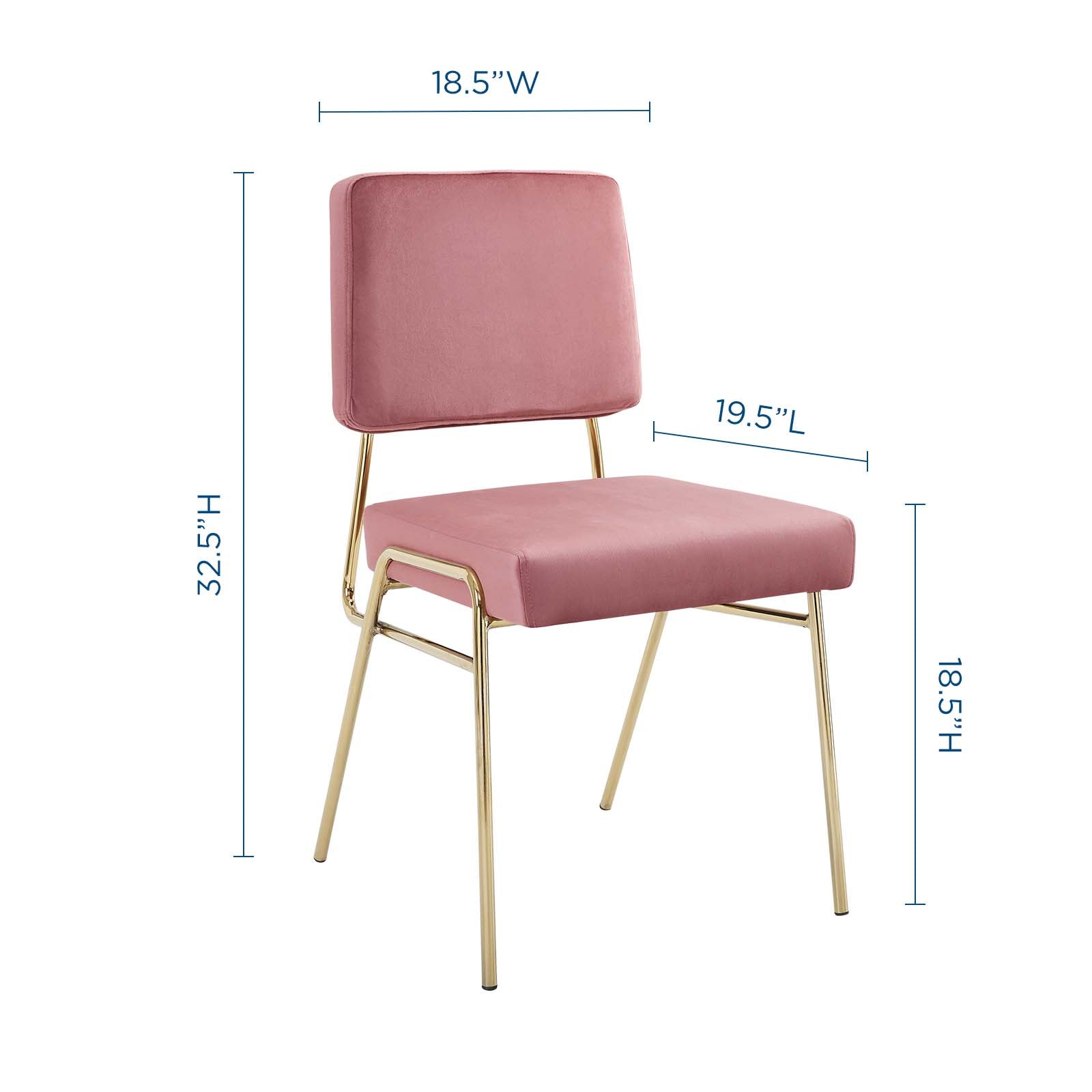 Modway Dining Chairs - Craft Performance Dining Side Chair Gold & Dusty Rose