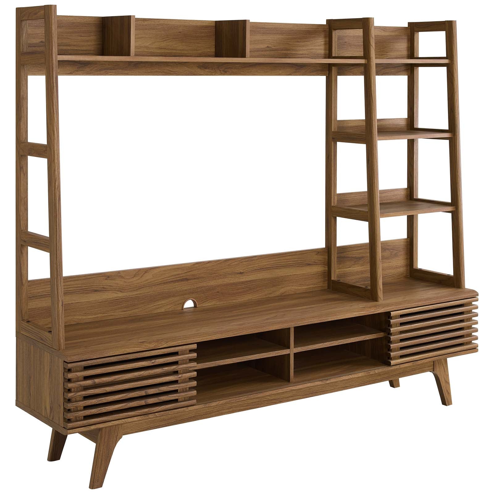 Modway TV & Media Units - Render TV Stand Entertainment Center Walnut