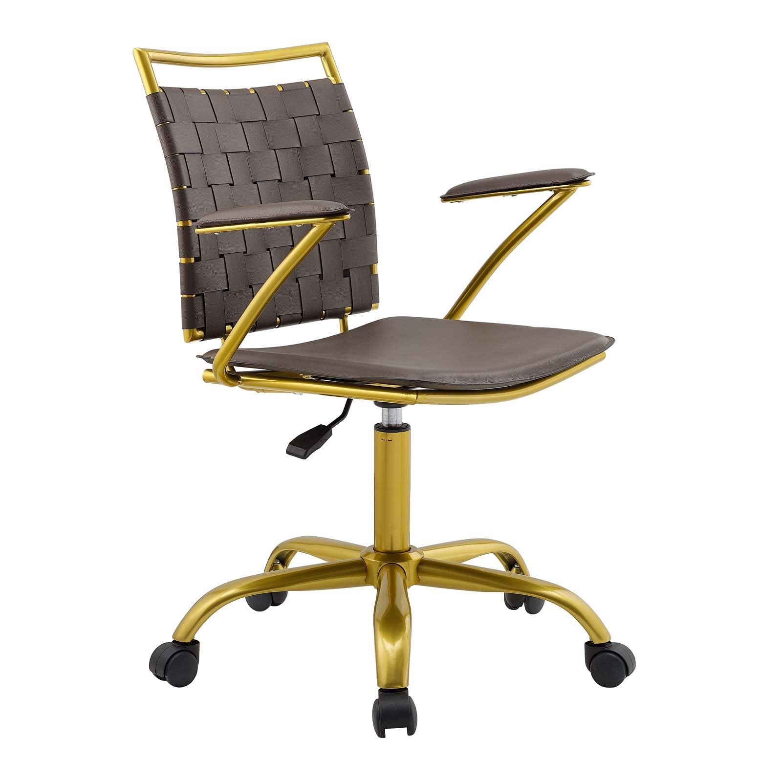 Modway Task Chairs - Fuse Faux Leather Office Chair Brown