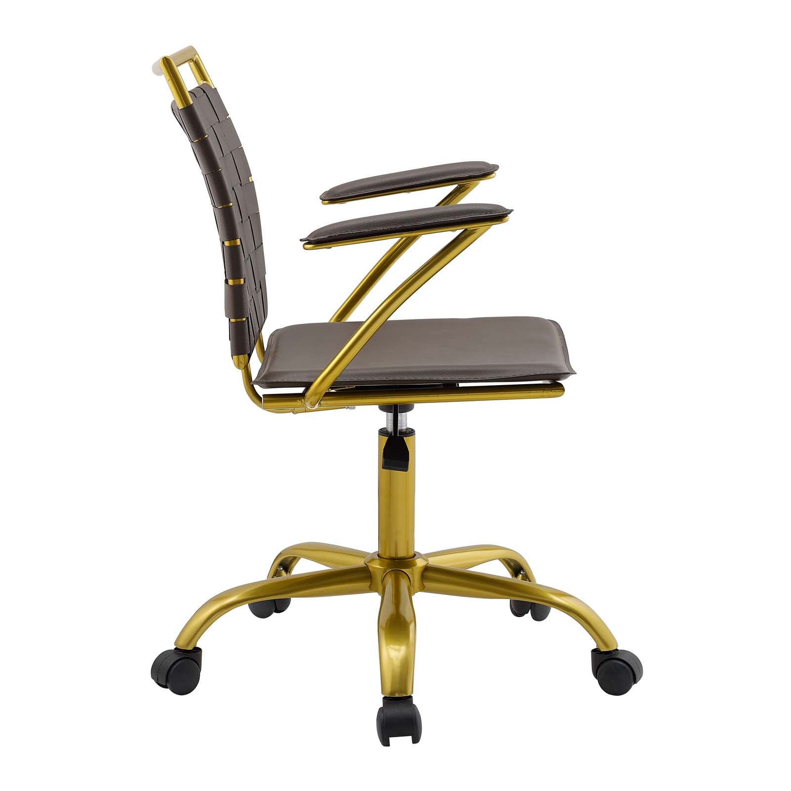 Modway Task Chairs - Fuse Faux Leather Office Chair Brown