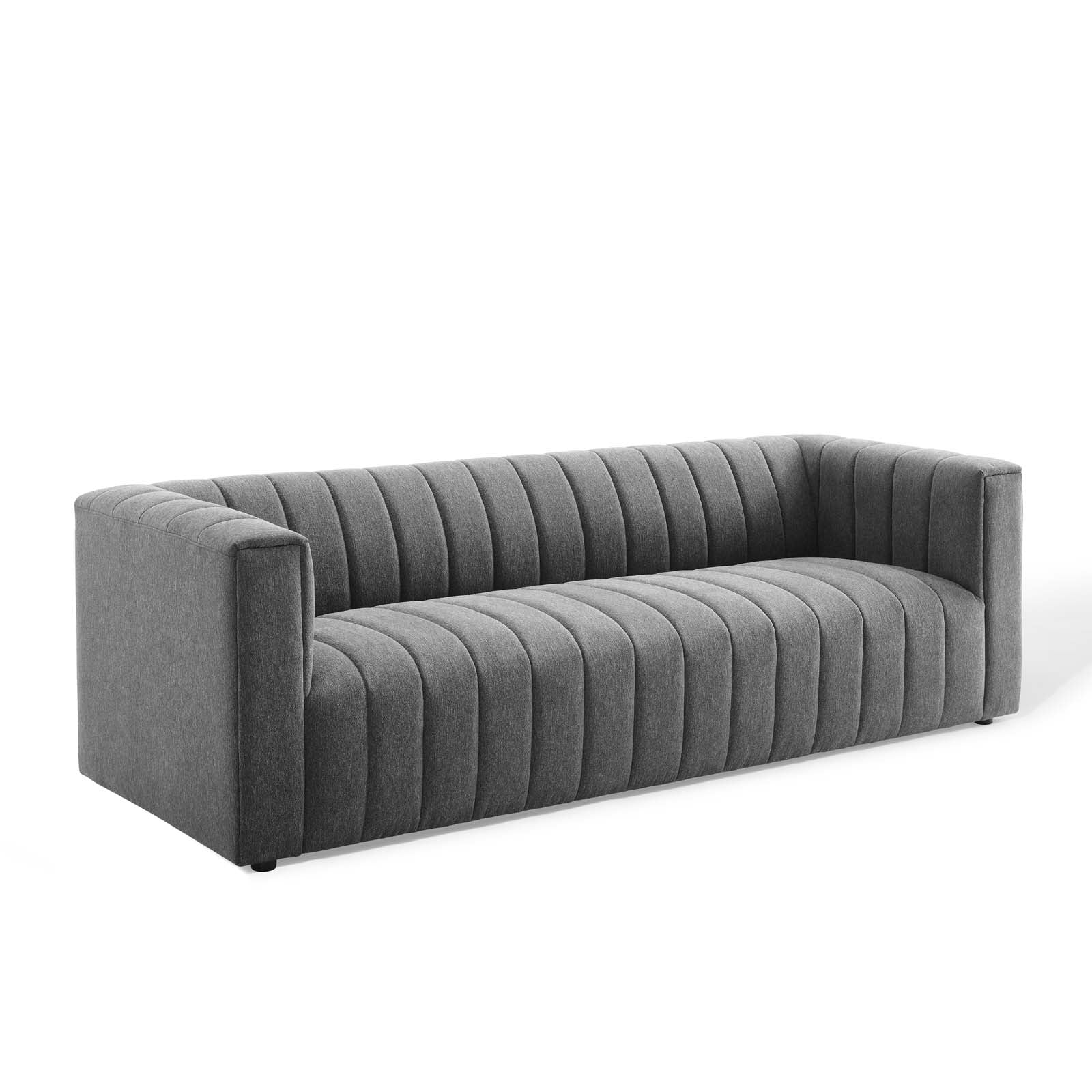 Modway Sofas & Couches - Reflection Channel Tufted Upholstered Fabric Sofa Charcoal