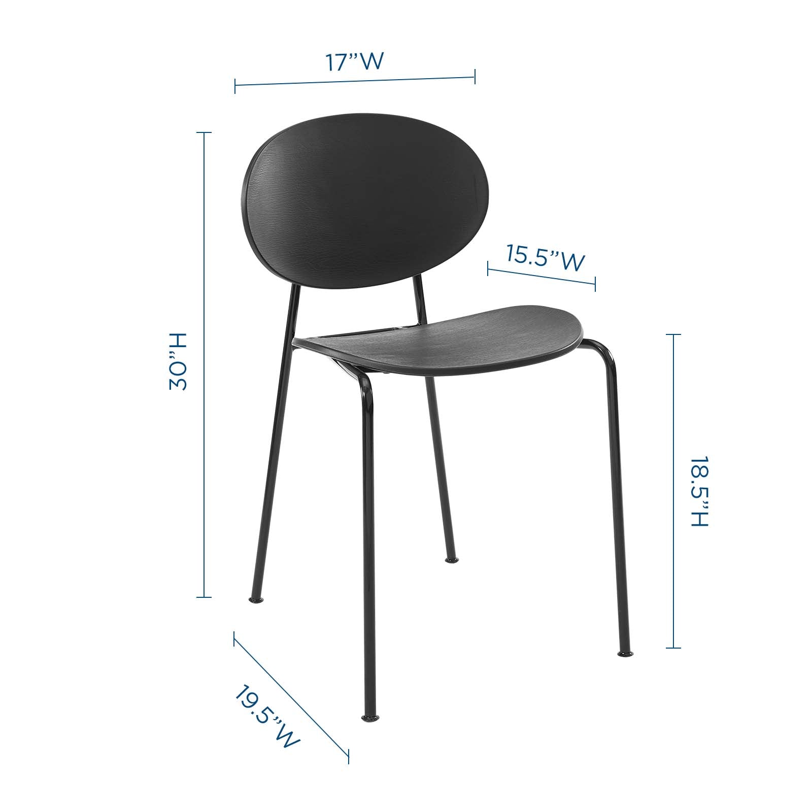 Modway Dining Chairs - Palette Dining Side Chair Set of 2 Black