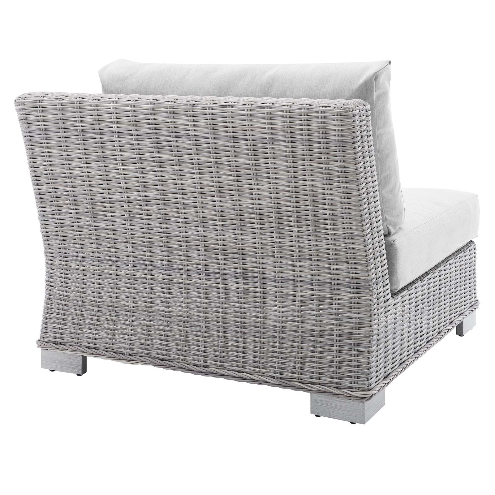 Modway Outdoor Chairs - Conway Sunbrella Outdoor Patio Wicker Rattan Right-Arm Chair Light Gray